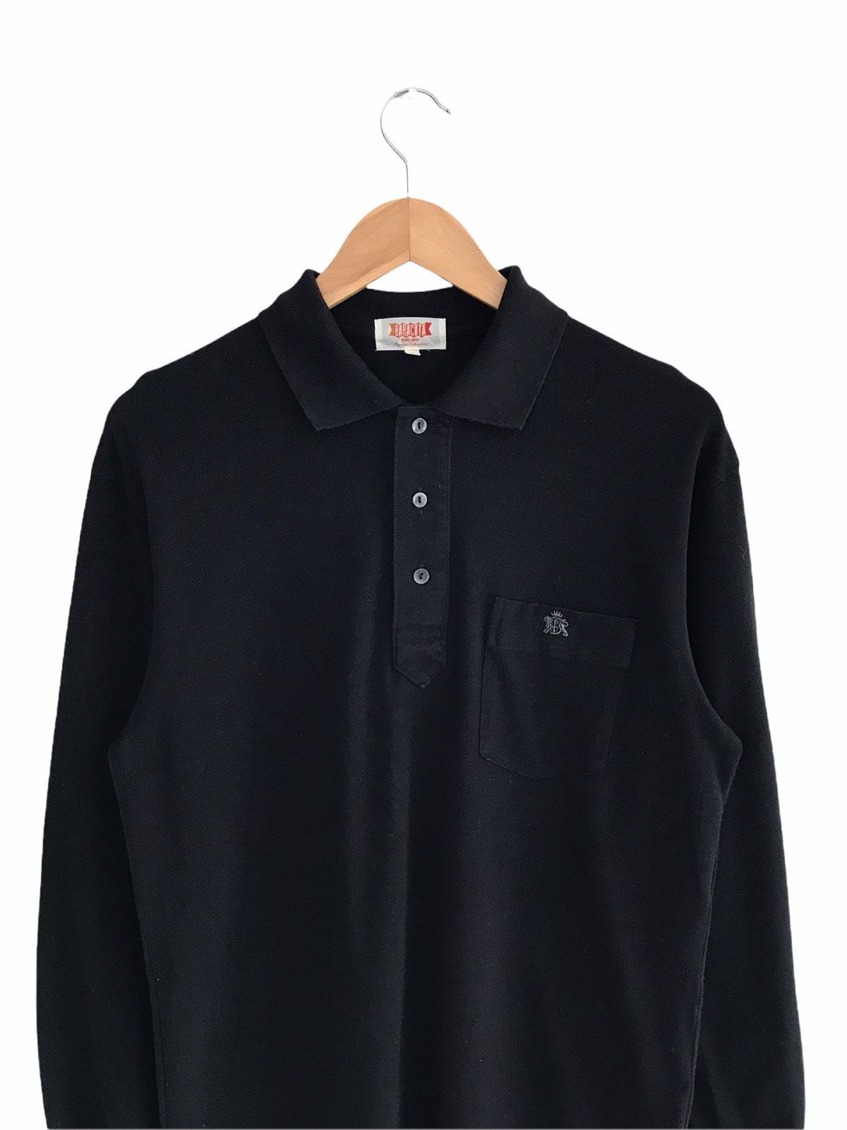 Baracuta Baracuta Black Plain Polo Shirt Made In Japan Size US M / EU 48-50 / 2 - 2 Thumbnail