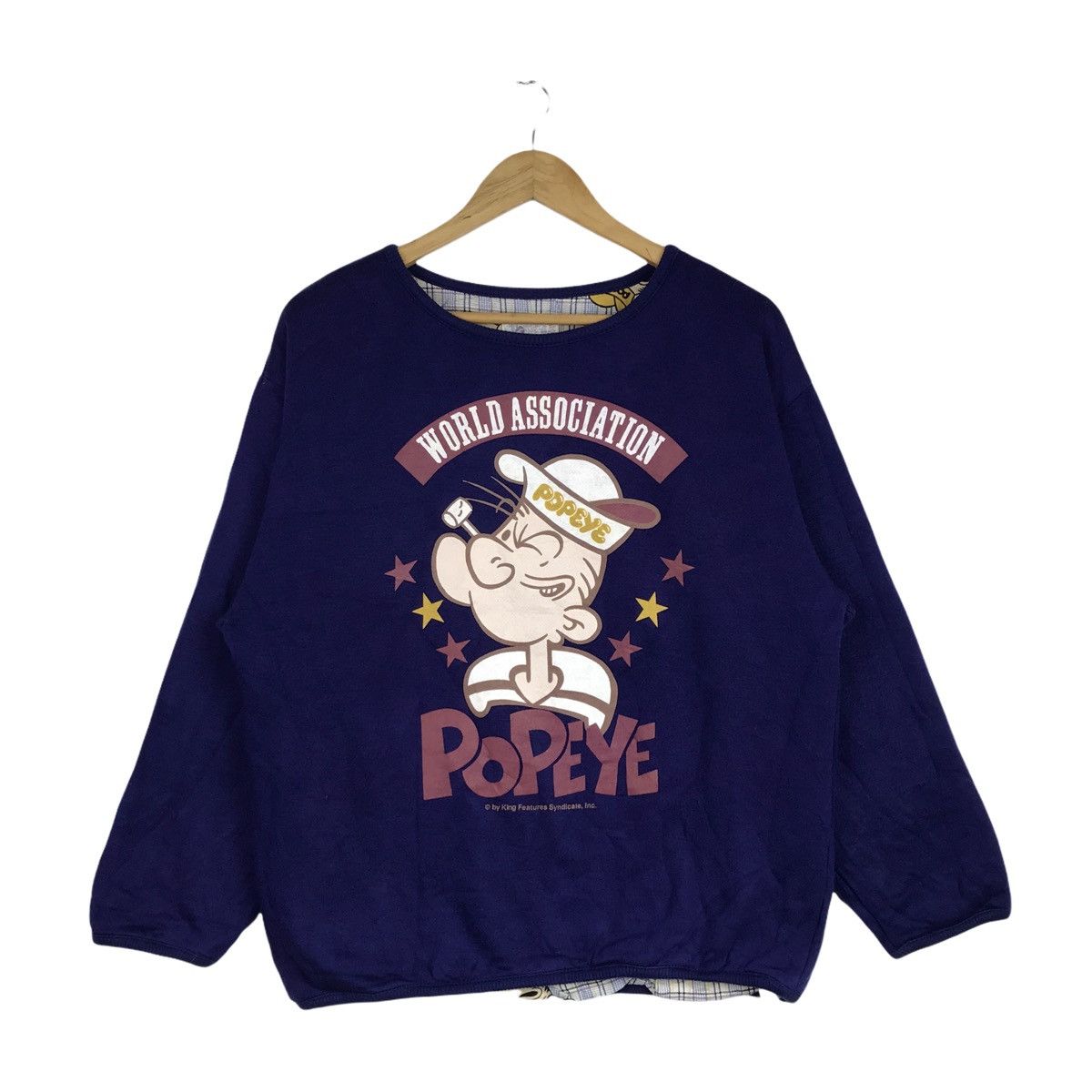 Cartoon Network × Vintage Vintage 90s Popeye The Sailorman Reversible Sweatshirt Size US M / EU 48-50 / 2 - 1 Thumbnail