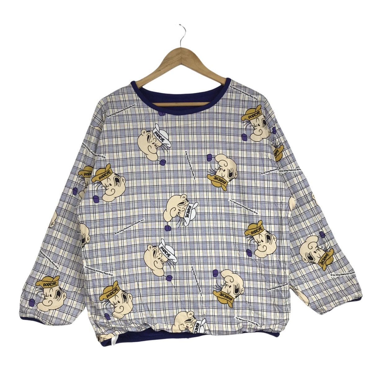 Cartoon Network × Vintage Vintage 90s Popeye The Sailorman Reversible Sweatshirt Size US M / EU 48-50 / 2 - 7 Thumbnail