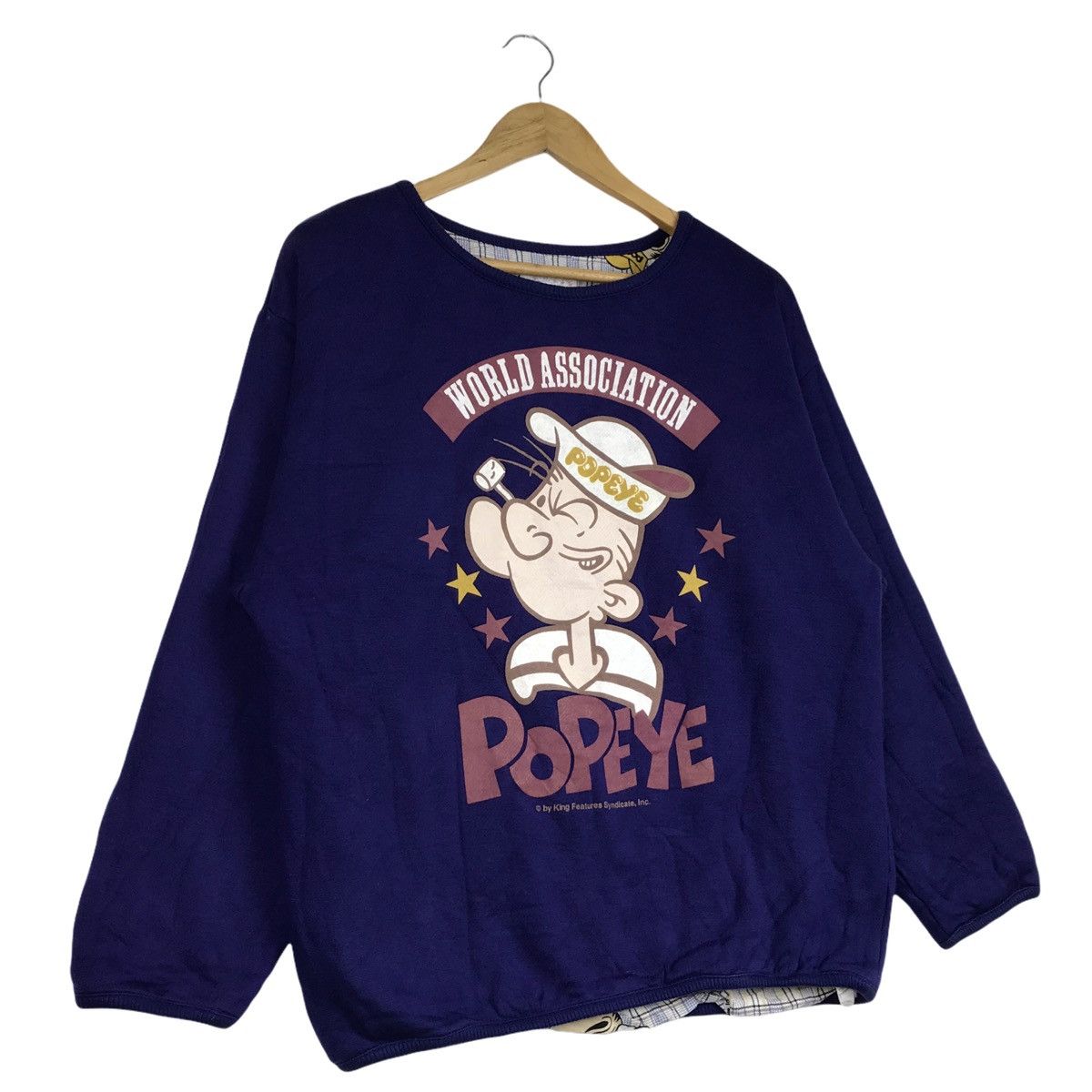 Cartoon Network × Vintage Vintage 90s Popeye The Sailorman Reversible Sweatshirt Size US M / EU 48-50 / 2 - 4 Thumbnail