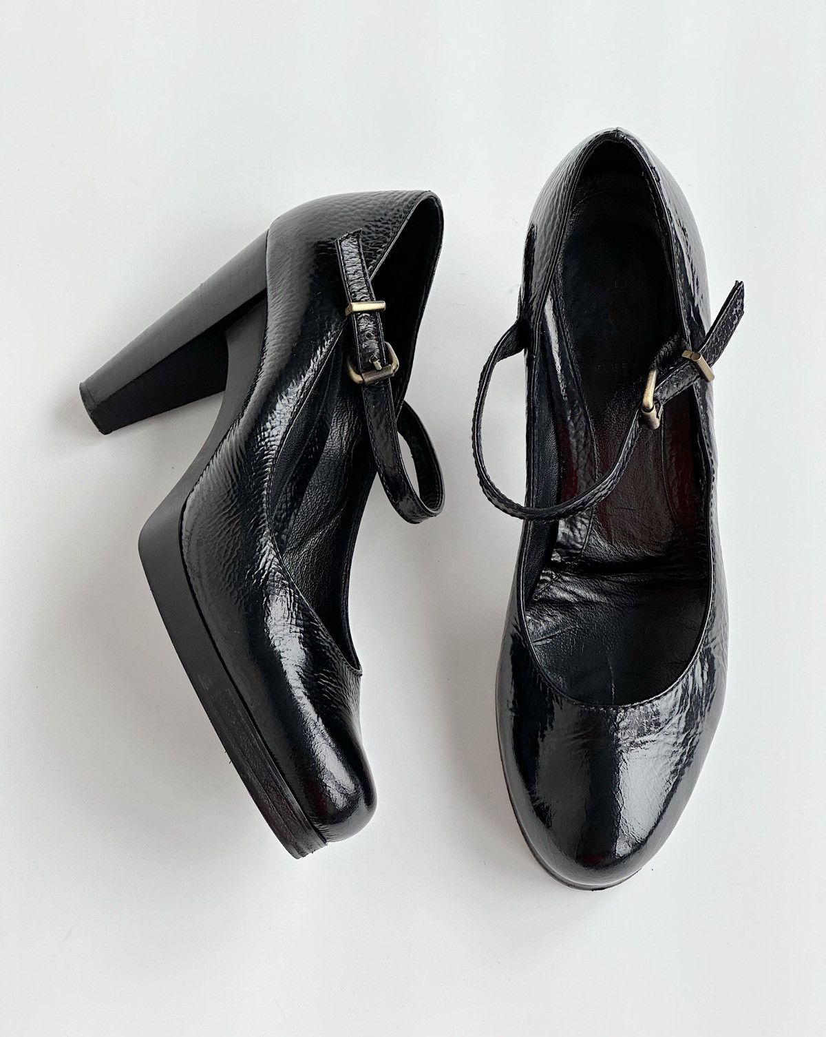 image of Sz41 Fendi Platform Mary Jane Heel Shoes Y2K Coquette Grunge in Black, Women's (Size 11)