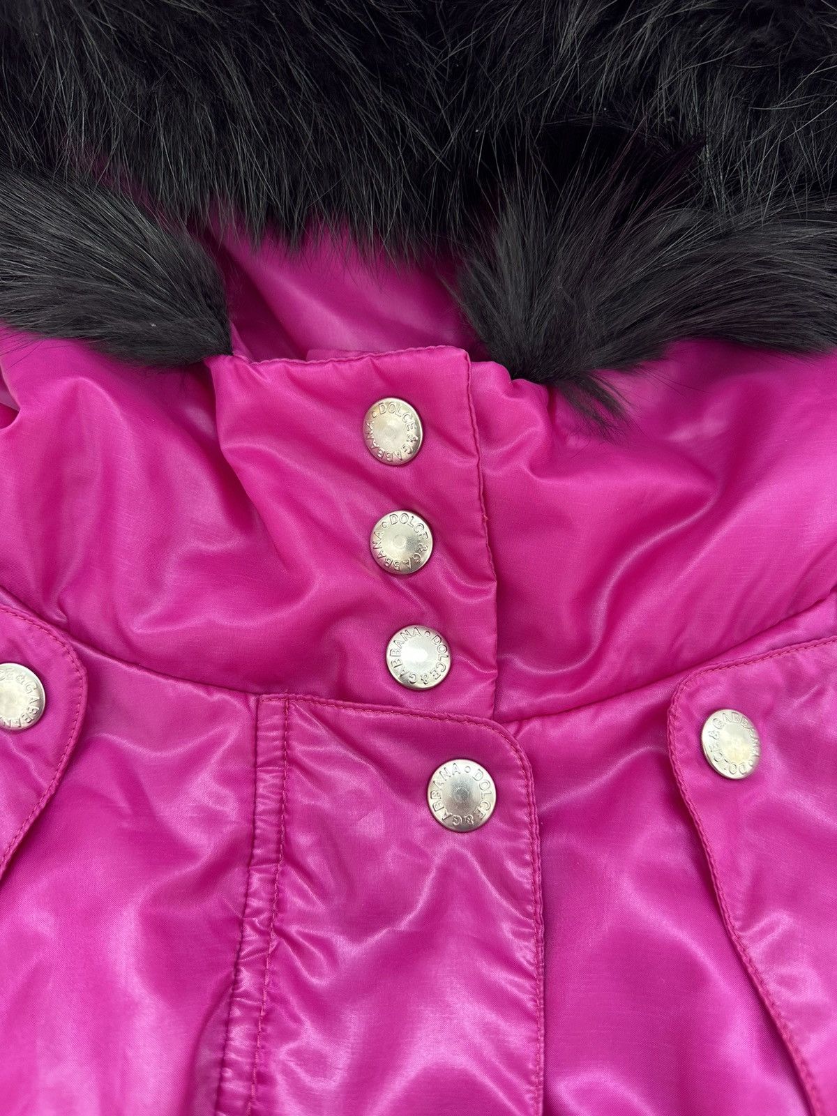 Dolce & Gabbana Dolce&Gabbana FW 2003 Pink Cropped Fur Down Jacket runway Size M / US 6-8 / IT 42-44 - 14 Thumbnail