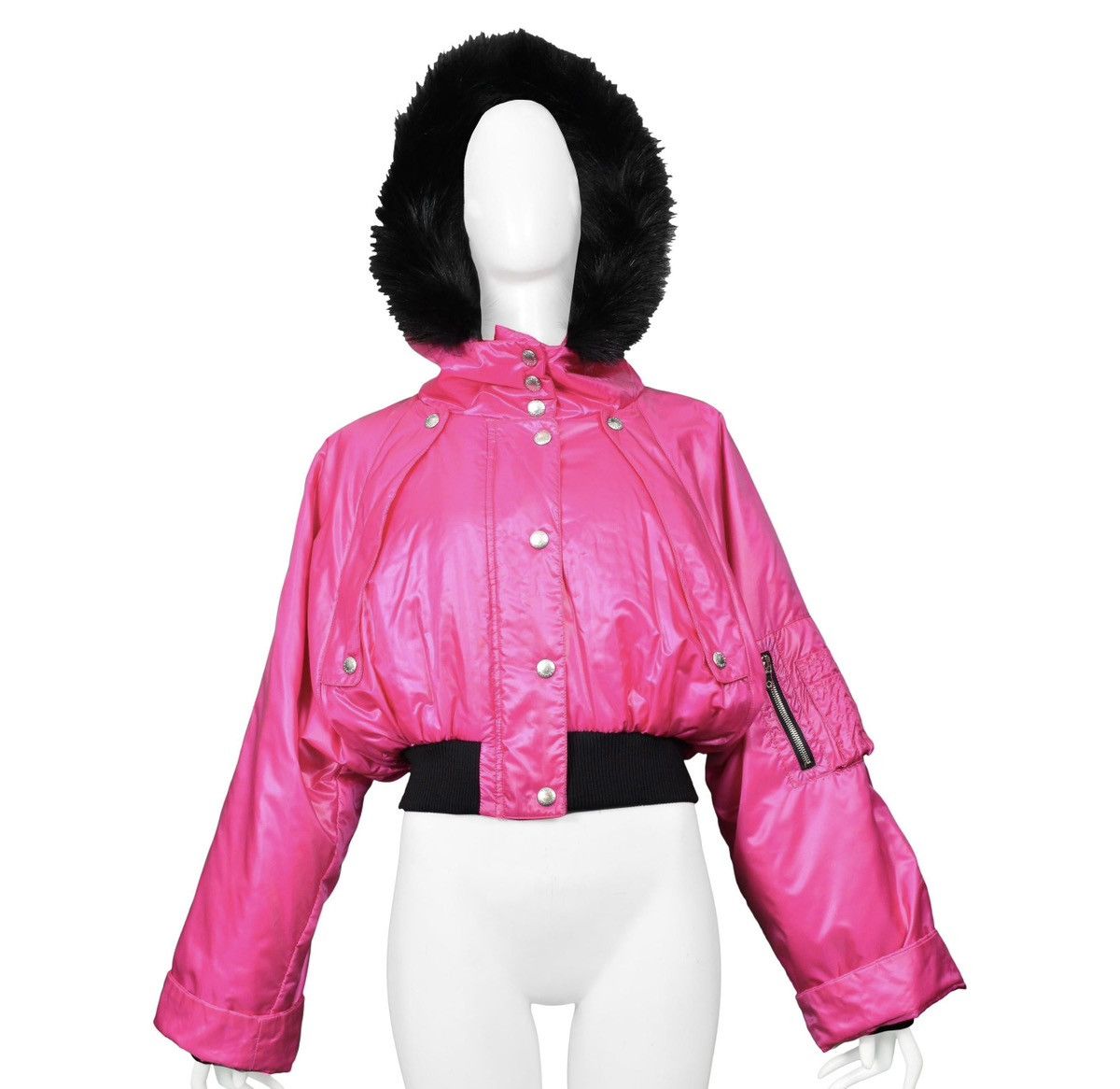 Dolce & Gabbana Dolce&Gabbana FW 2003 Pink Cropped Fur Down Jacket runway Size M / US 6-8 / IT 42-44 - 2 Thumbnail