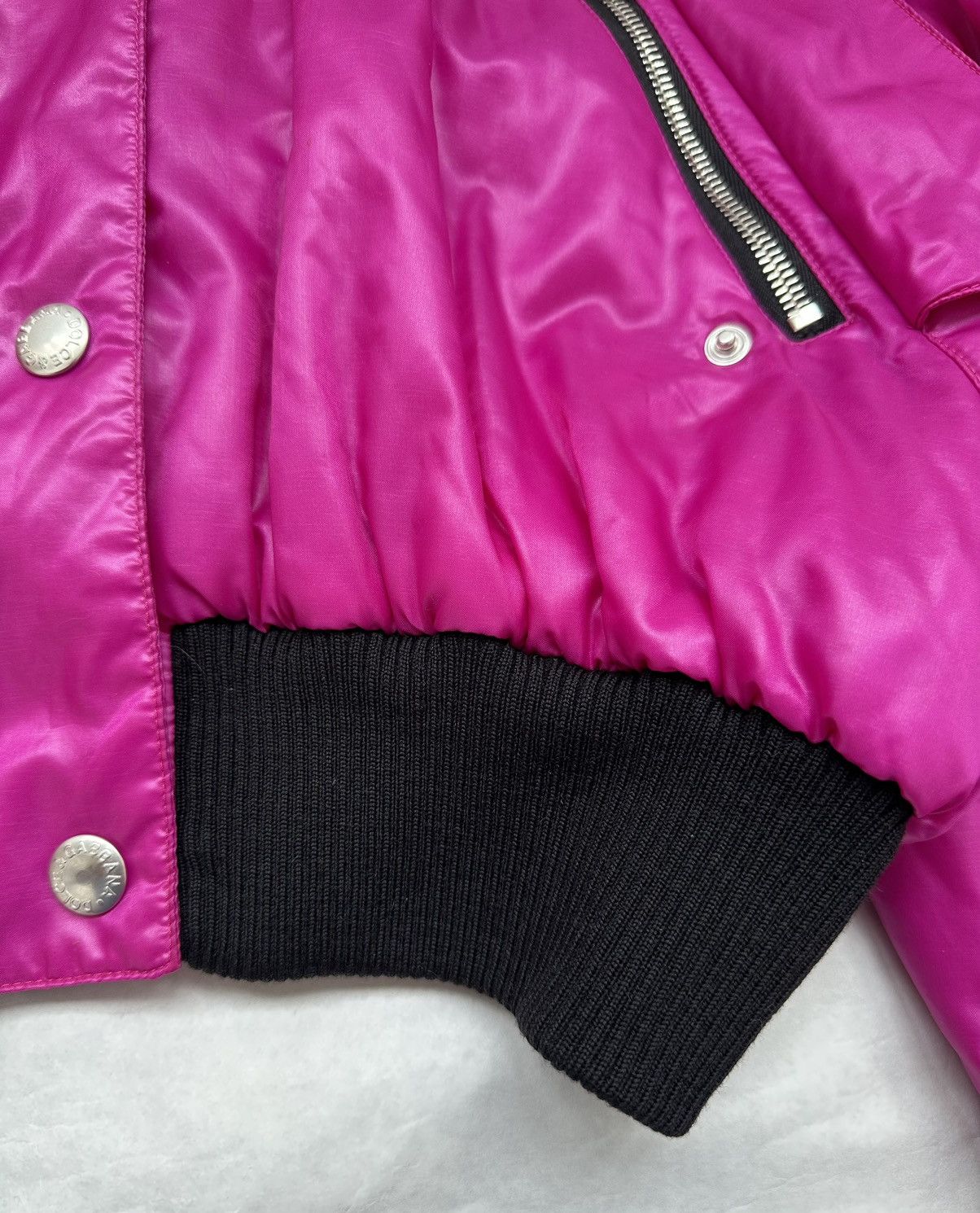 Dolce & Gabbana Dolce&Gabbana FW 2003 Pink Cropped Fur Down Jacket runway Size M / US 6-8 / IT 42-44 - 12 Thumbnail