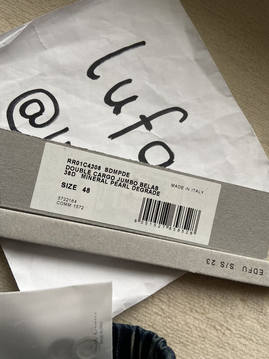 Rick Owens NEW | SS23 EDFU DOUBLE CARGO JUMBO BELA MINERAL PEARL DEGRAD Size US 32 / EU 48 - 7 Thumbnail
