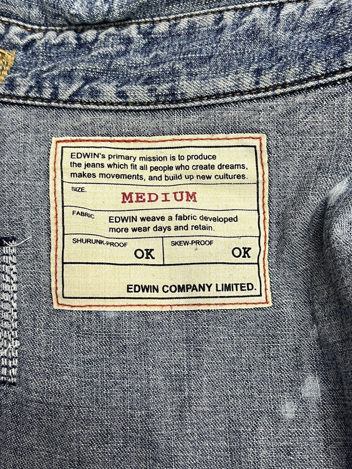 Edwin EDWIN Pearl SnapButton Distressed Damage Design Denim Shirt Size US S / EU 44-46 / 1 - 18 Thumbnail