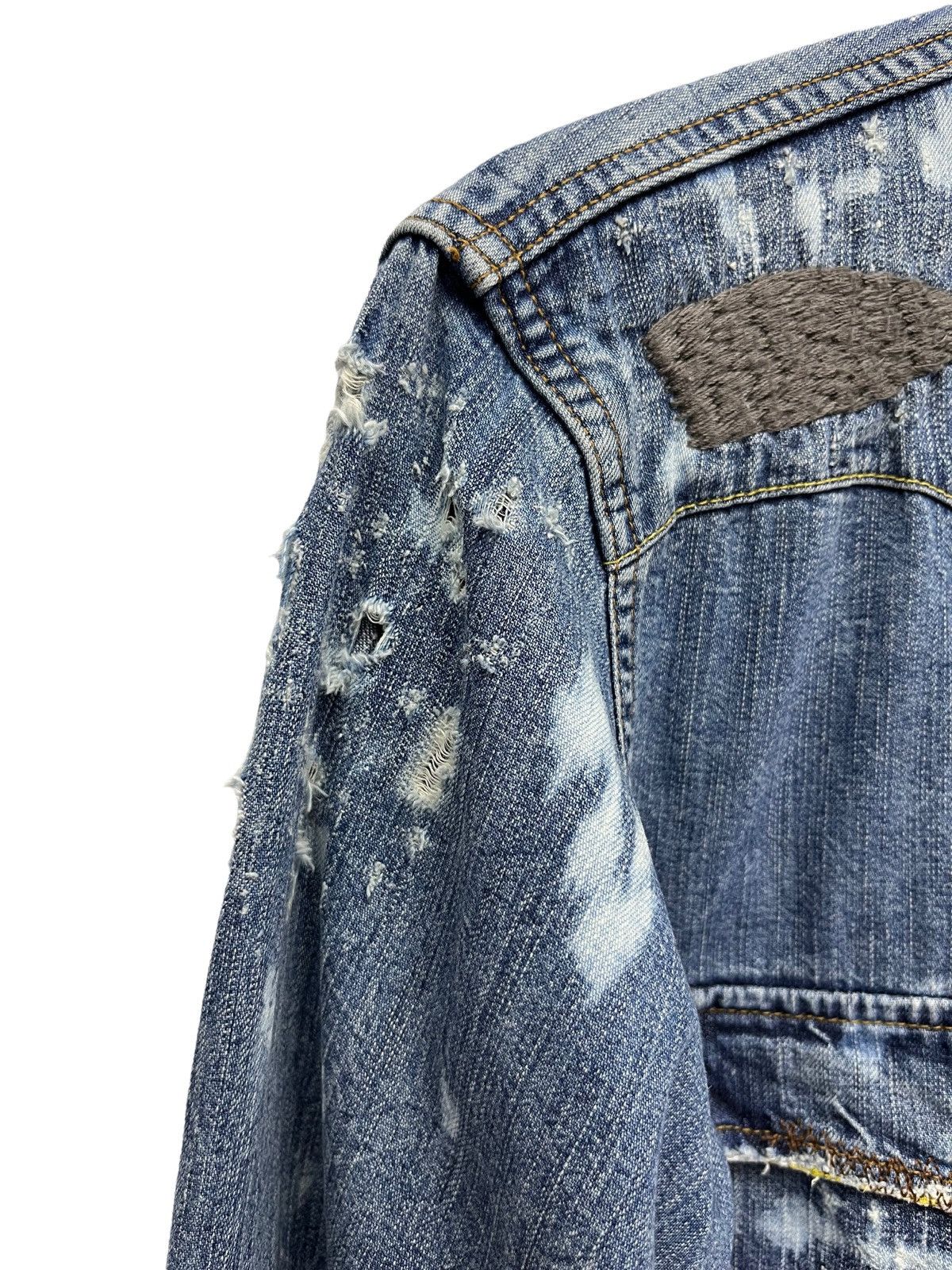 Edwin EDWIN Pearl SnapButton Distressed Damage Design Denim Shirt Size US S / EU 44-46 / 1 - 13 Thumbnail