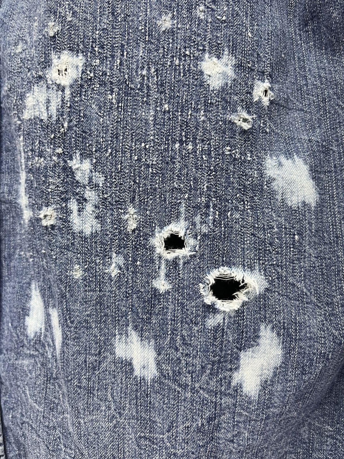 Edwin EDWIN Pearl SnapButton Distressed Damage Design Denim Shirt Size US S / EU 44-46 / 1 - 9 Thumbnail