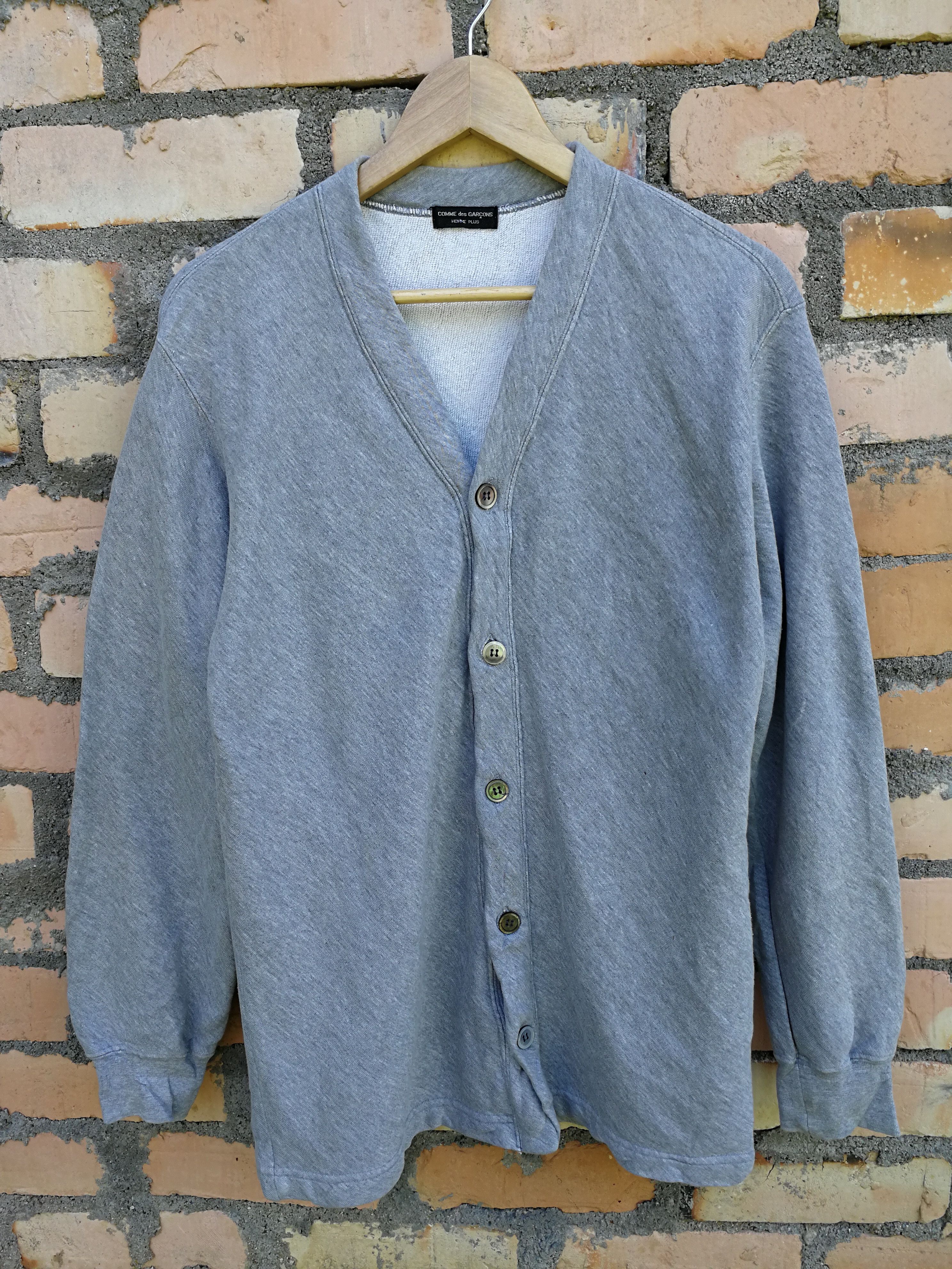 Pre-owned Comme Des Garcons X Comme Des Garcons Homme Plus Comme Des Garcon Homme Plus V-neck Shirt Cardigan In Grey