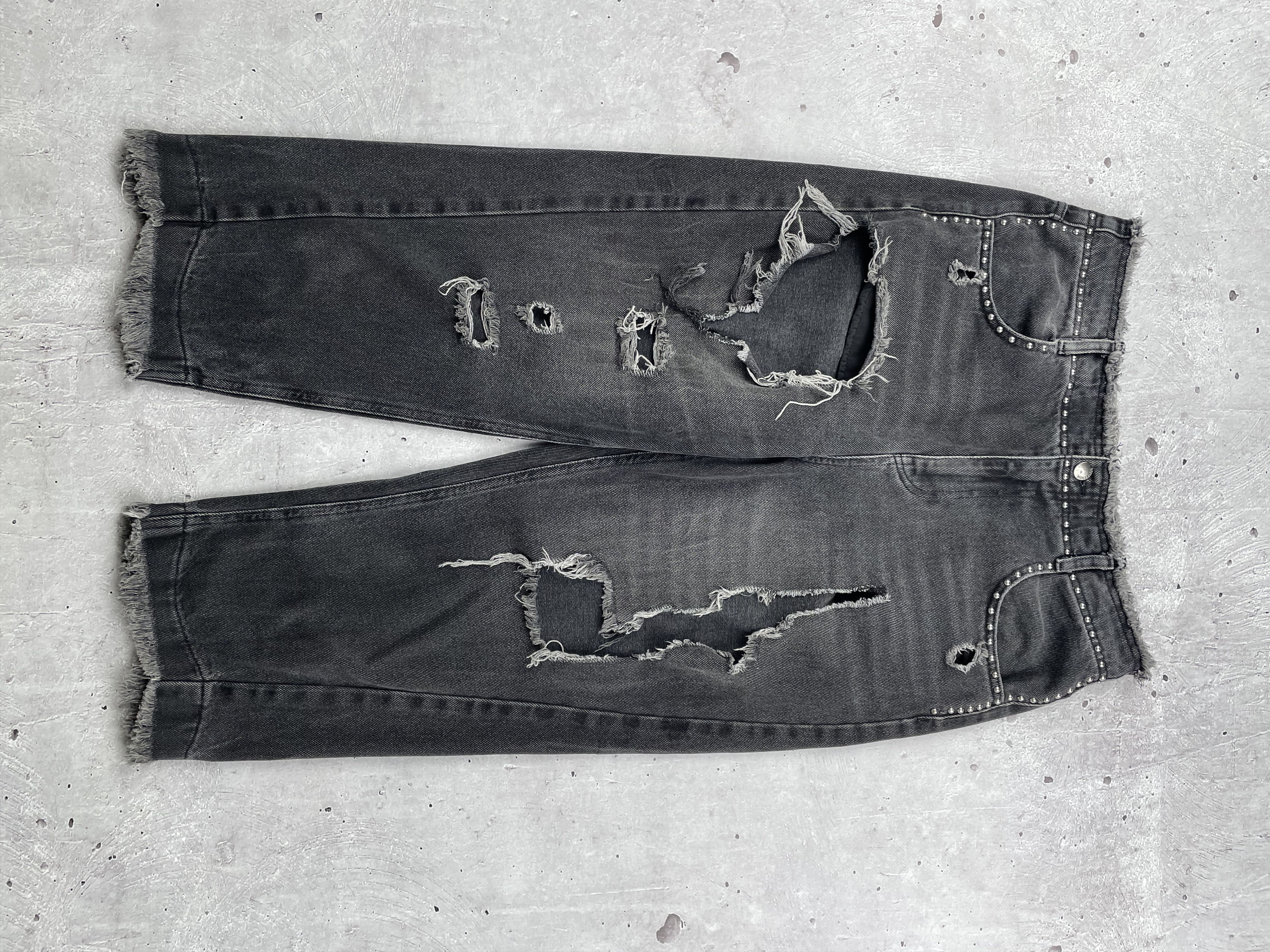 Vintage Ripped Wide Leg Jeans