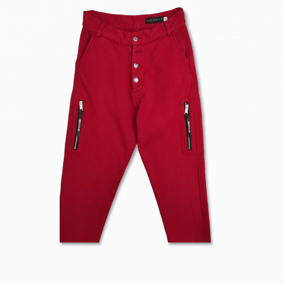 Japanese Brand BACK IN BLACK BY DEVIL NUT UNDER RED FLAG Utility Sweats Size US 30 / EU 46 - 13 Thumbnail