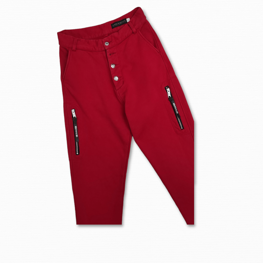 Japanese Brand BACK IN BLACK BY DEVIL NUT UNDER RED FLAG Utility Sweats Size US 30 / EU 46 - 11 Thumbnail