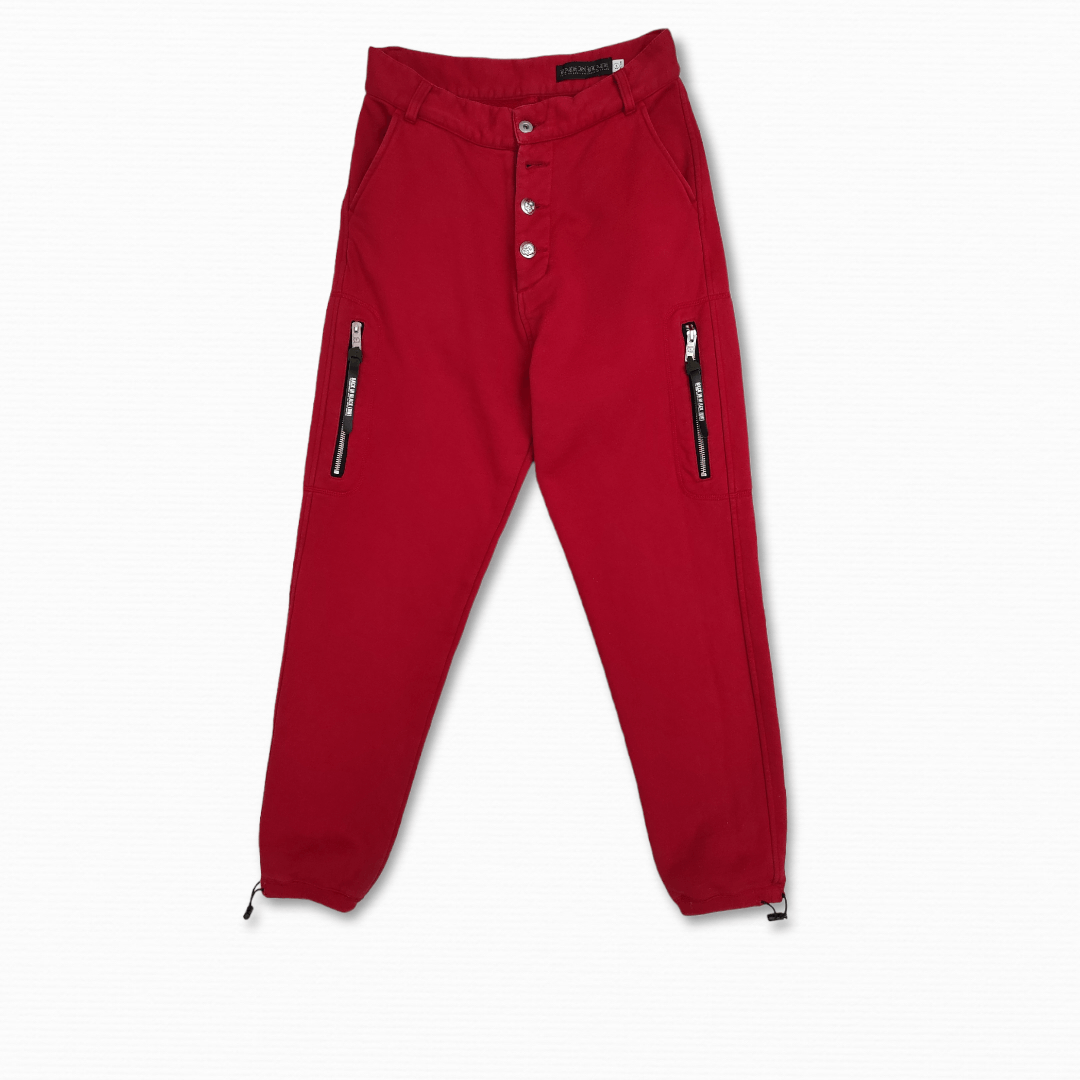 Japanese Brand BACK IN BLACK BY DEVIL NUT UNDER RED FLAG Utility Sweats Size US 30 / EU 46 - 2 Thumbnail