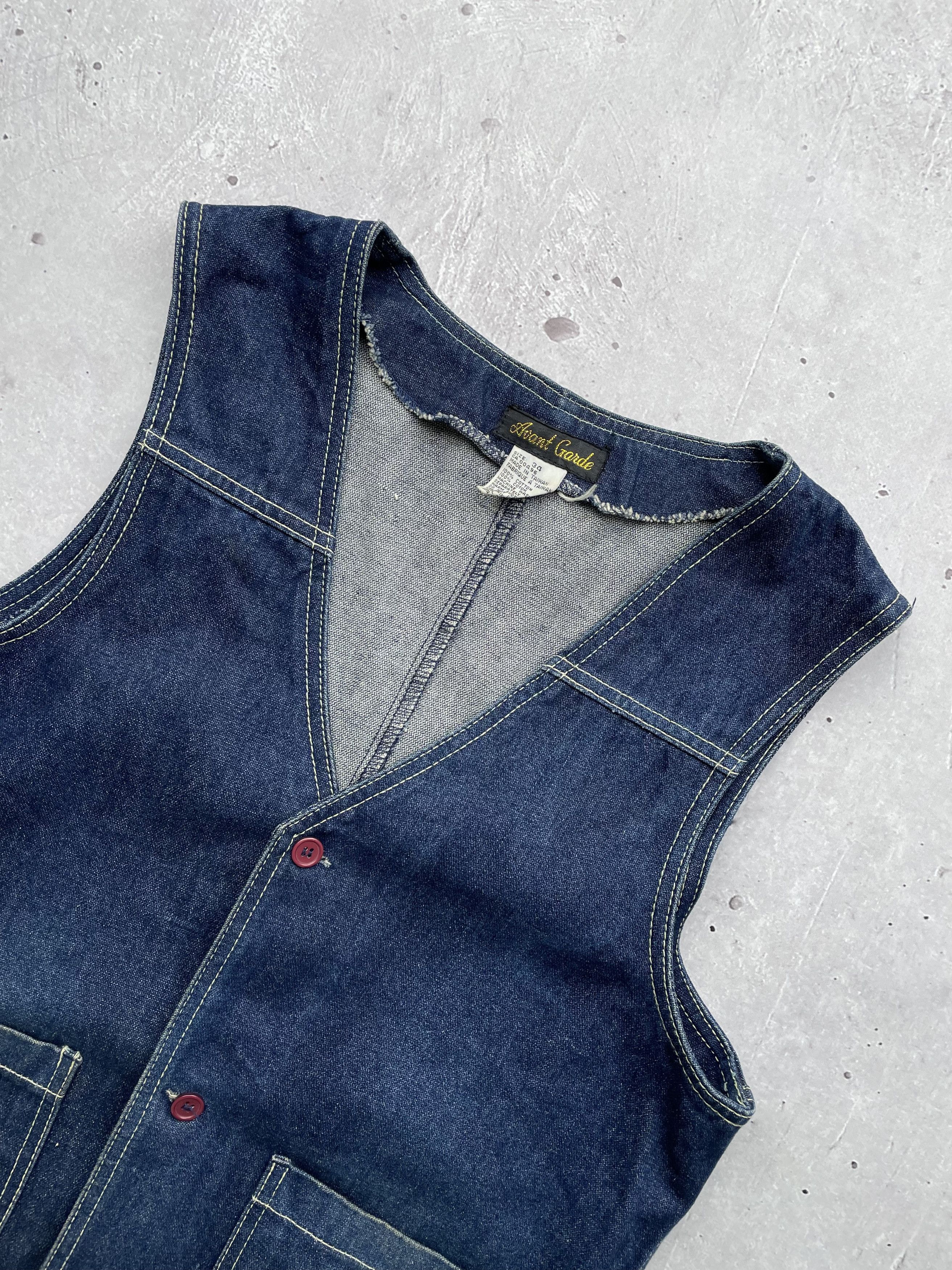 If Six Was Nine × Japanese Brand × Vintage Vintage Denim Vest Size US M / EU 48-50 / 2 - 2 Thumbnail