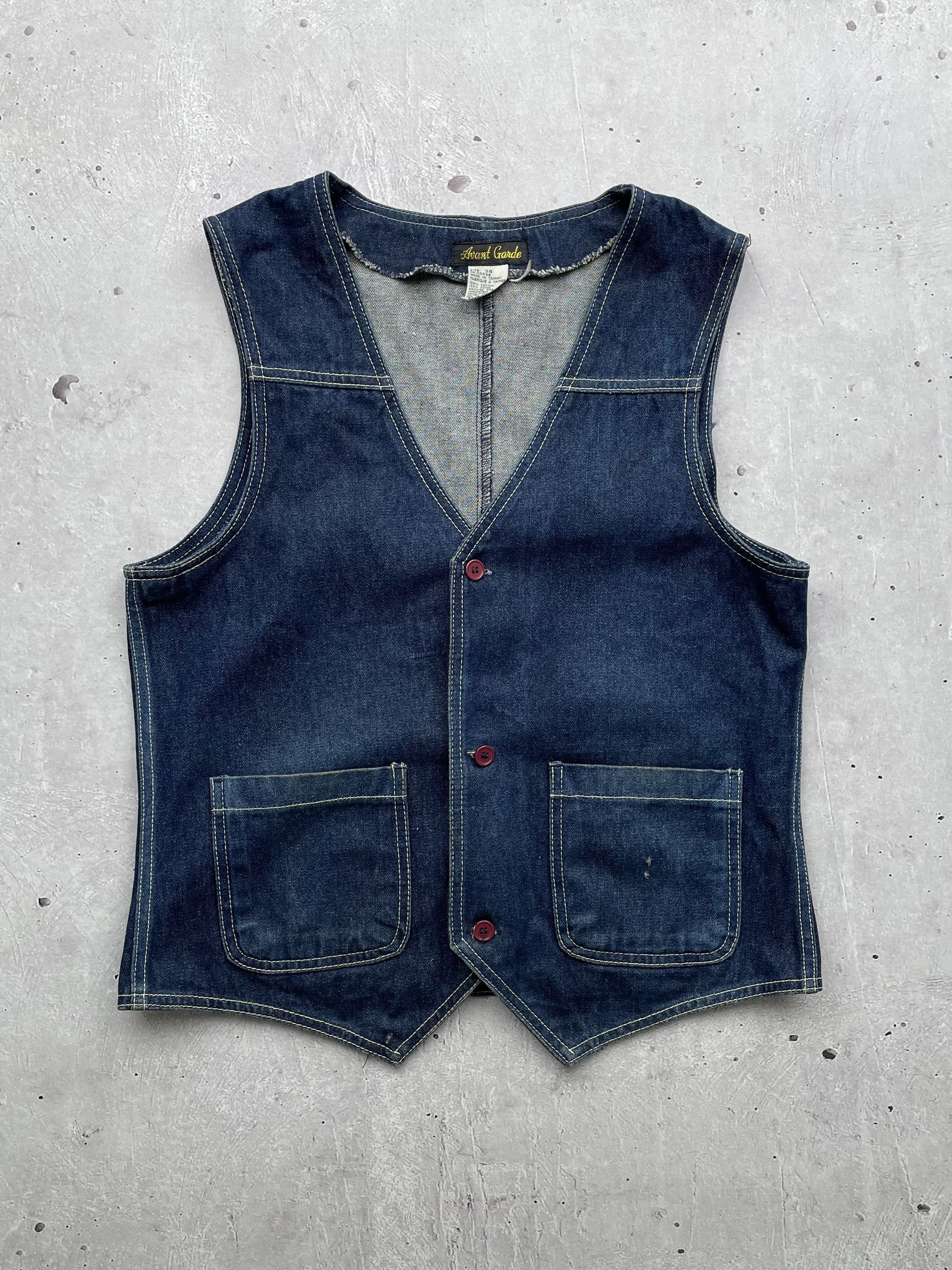 If Six Was Nine × Japanese Brand × Vintage Vintage Denim Vest Size US M / EU 48-50 / 2 - 1 Thumbnail