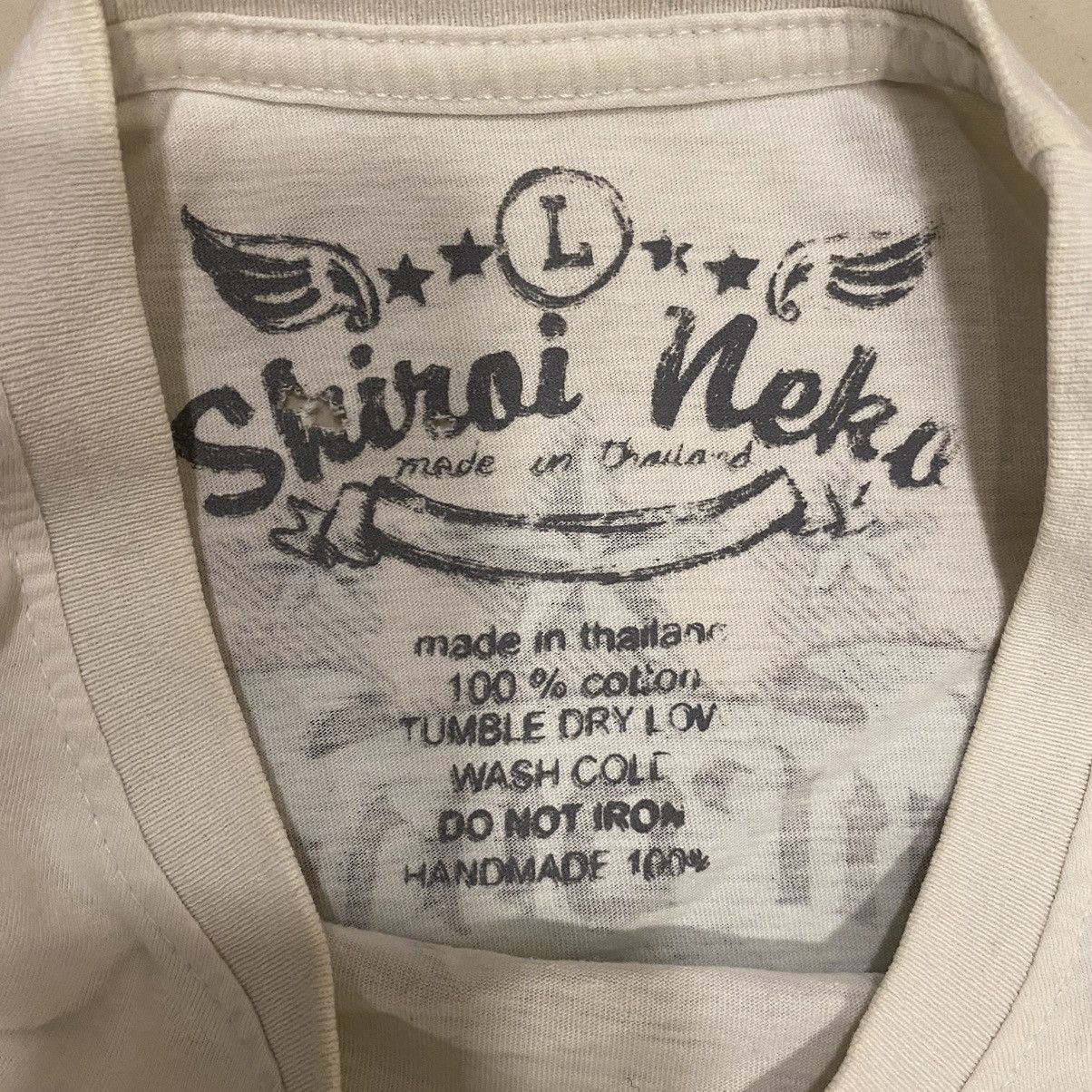 Vintage Vintage Shiroi Neko Art Tattoo Design Size US L / EU 52-54 / 3 - 5 Thumbnail