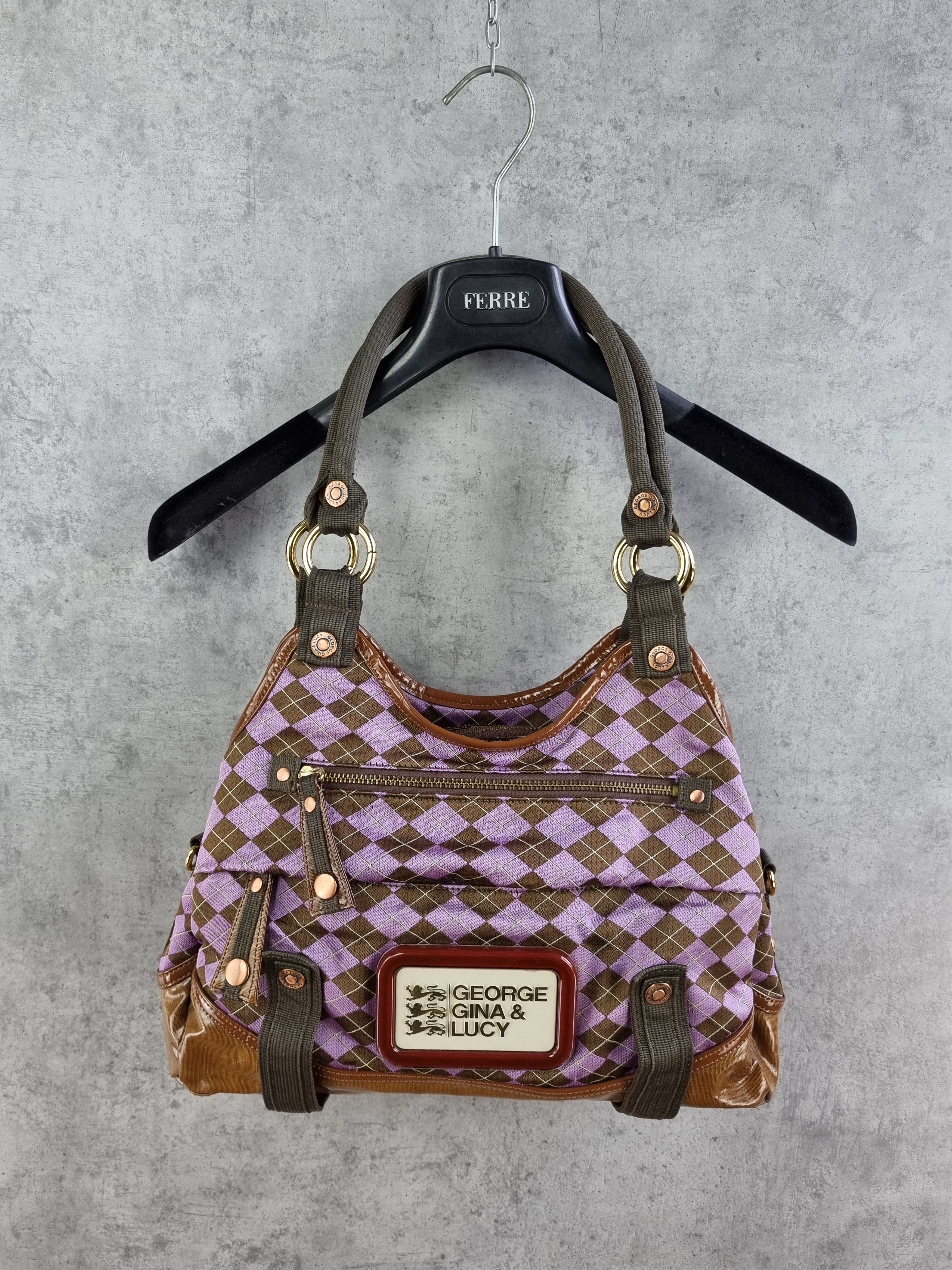 Japanese Brand × Seditionaries × Vintage Rare GG & L George Gina and Lucy Bag Diamond Punk Pattern Size ONE SIZE - 1 Thumbnail