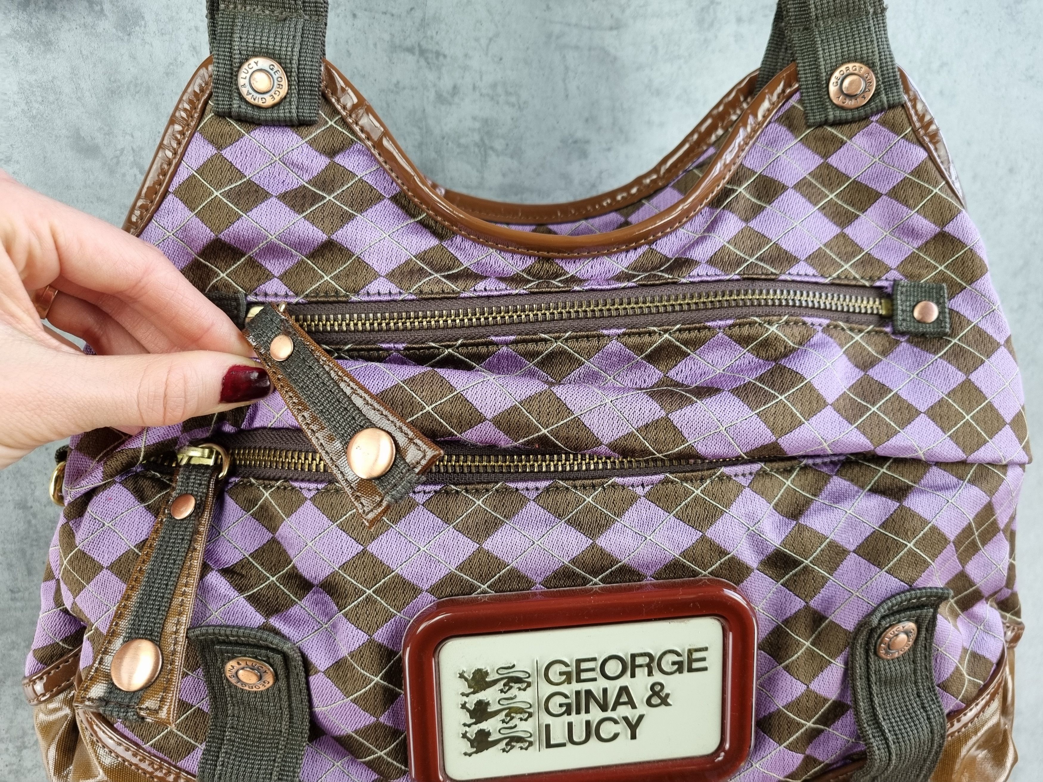 Japanese Brand × Seditionaries × Vintage Rare GG & L George Gina and Lucy Bag Diamond Punk Pattern Size ONE SIZE - 9 Thumbnail