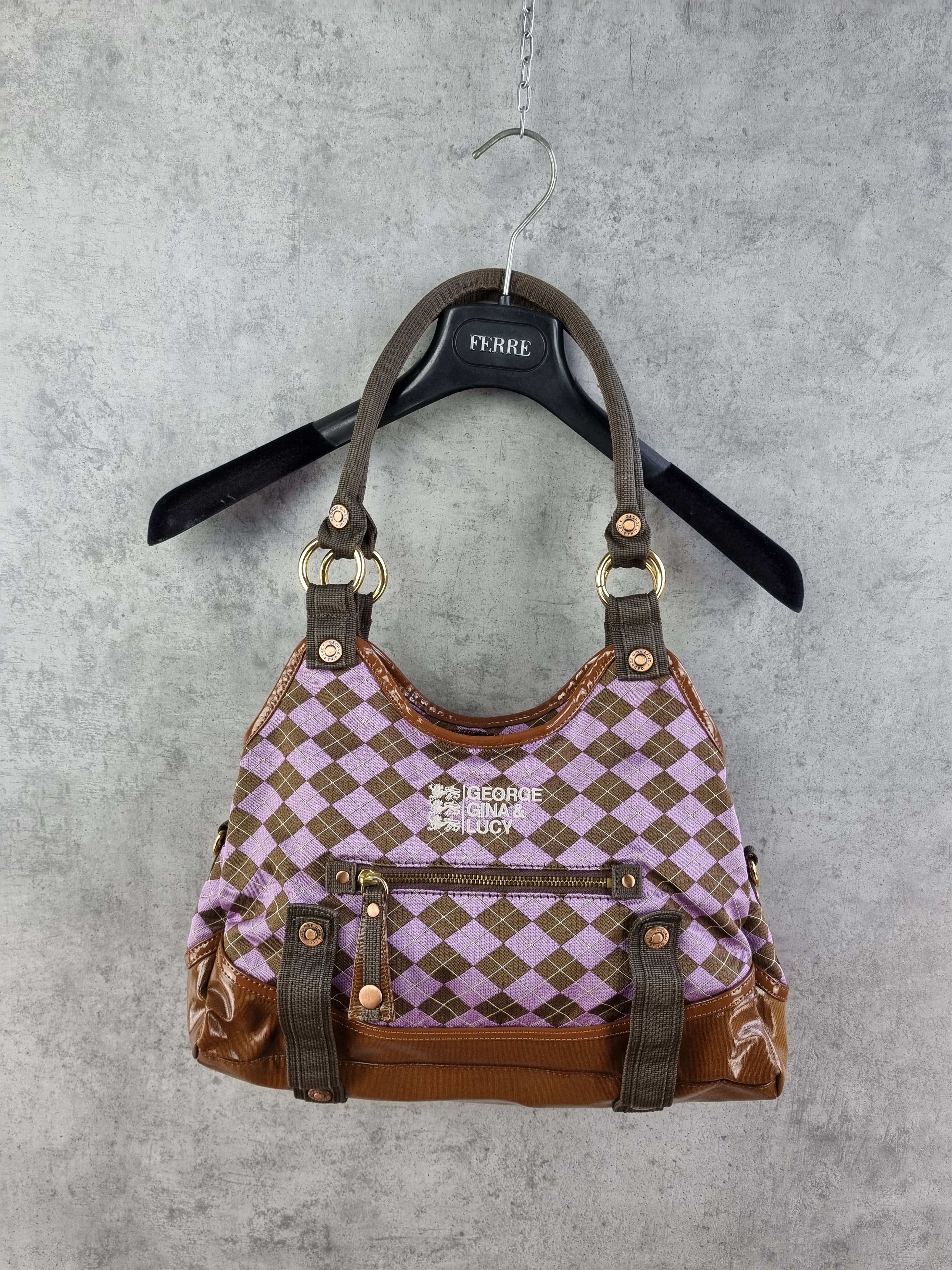 Japanese Brand × Seditionaries × Vintage Rare GG & L George Gina and Lucy Bag Diamond Punk Pattern Size ONE SIZE - 2 Thumbnail