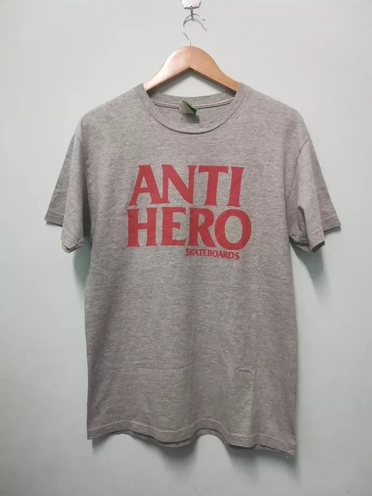 image of Antihero x Think Skateboards Vintage Anti Hero Skateboard Tee Spellout Powell Streetwear in Grey (S
