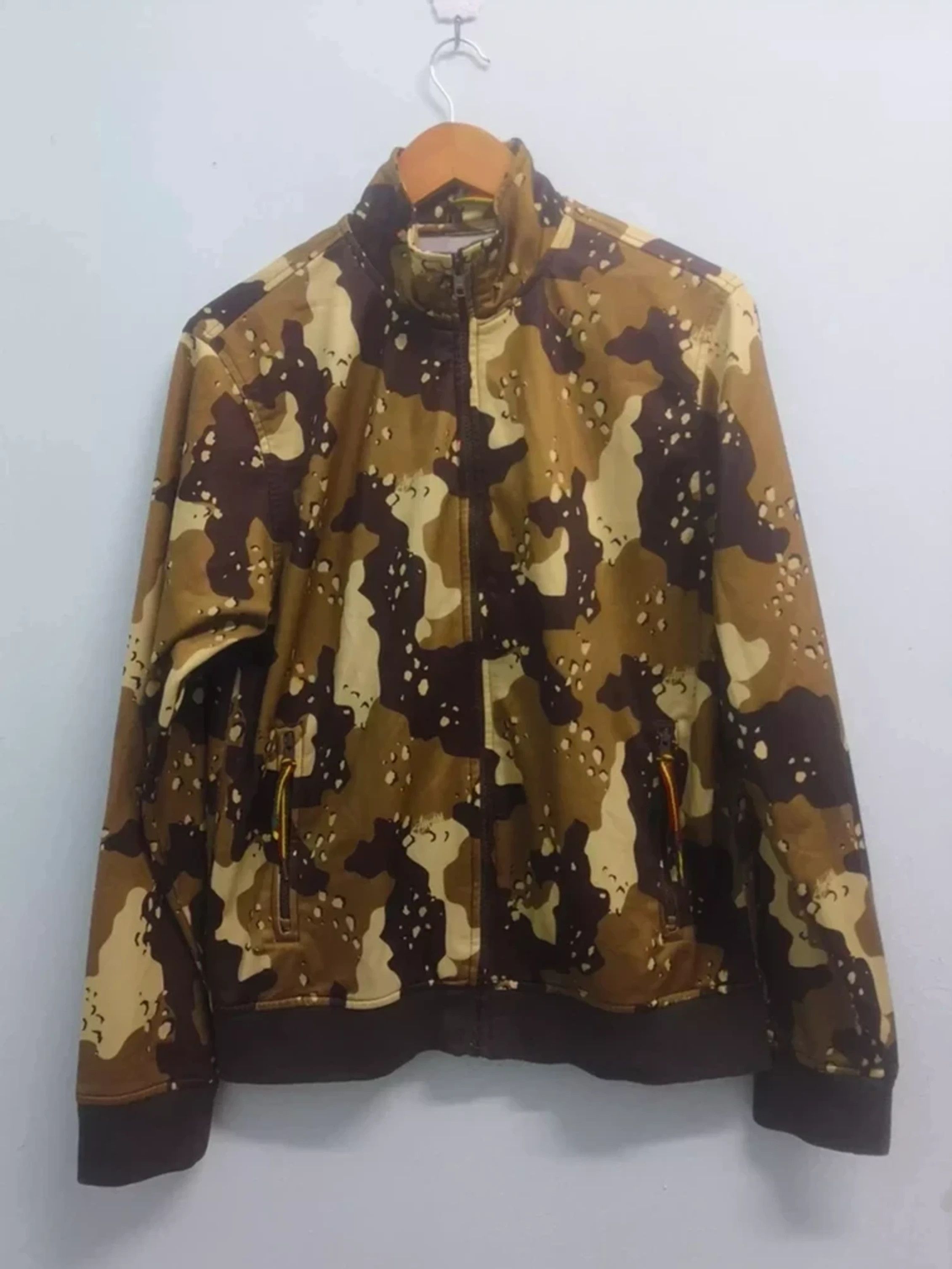 image of Hype x Stussy Camouflage Sweater Jacket Army Streetwear, Men's (Size Medium)