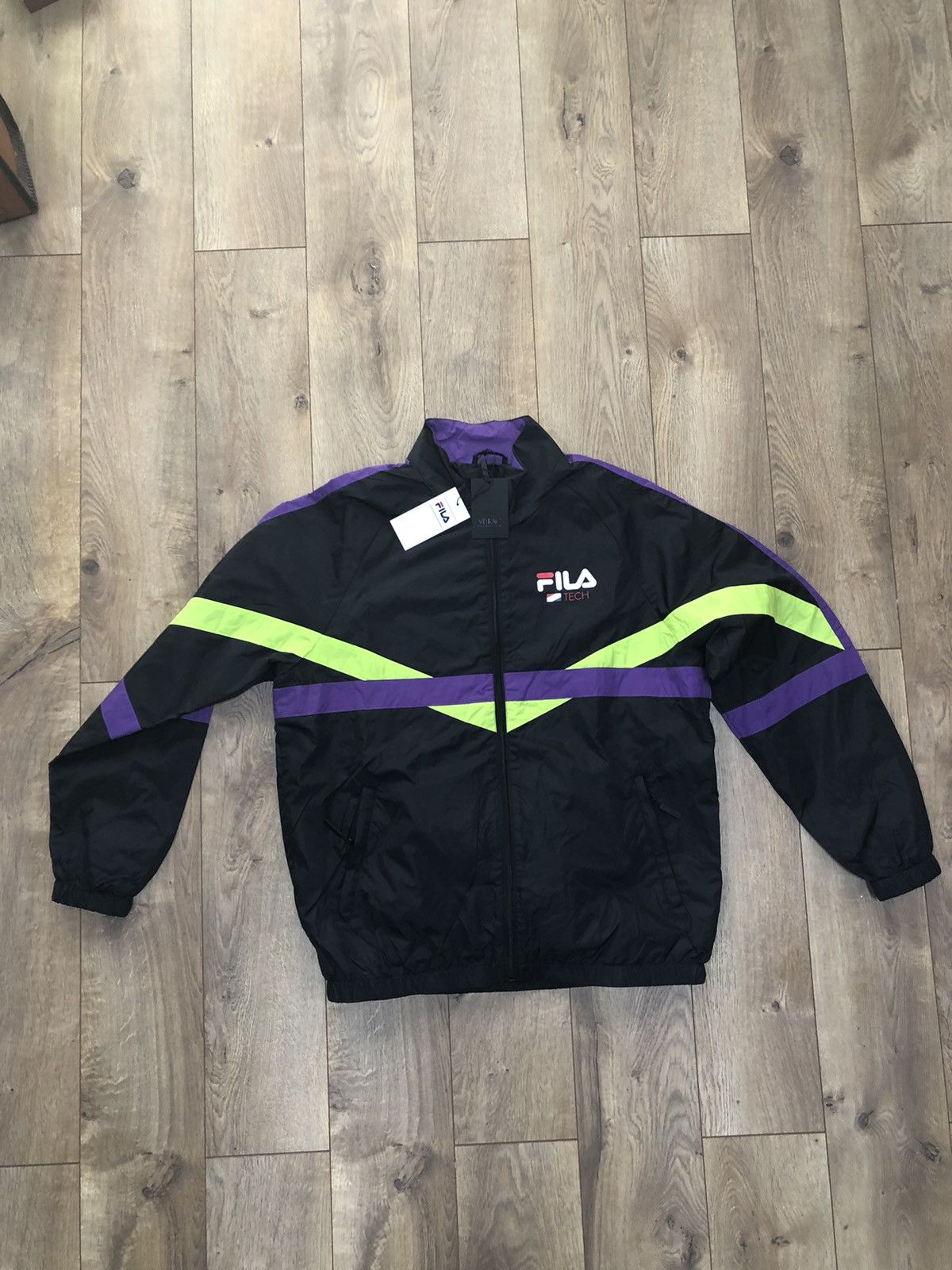 Windbreaker Filatech Tape Jacket Retro Wind Breaker Classic FILA TECH  Warm-Up Jacket NEW