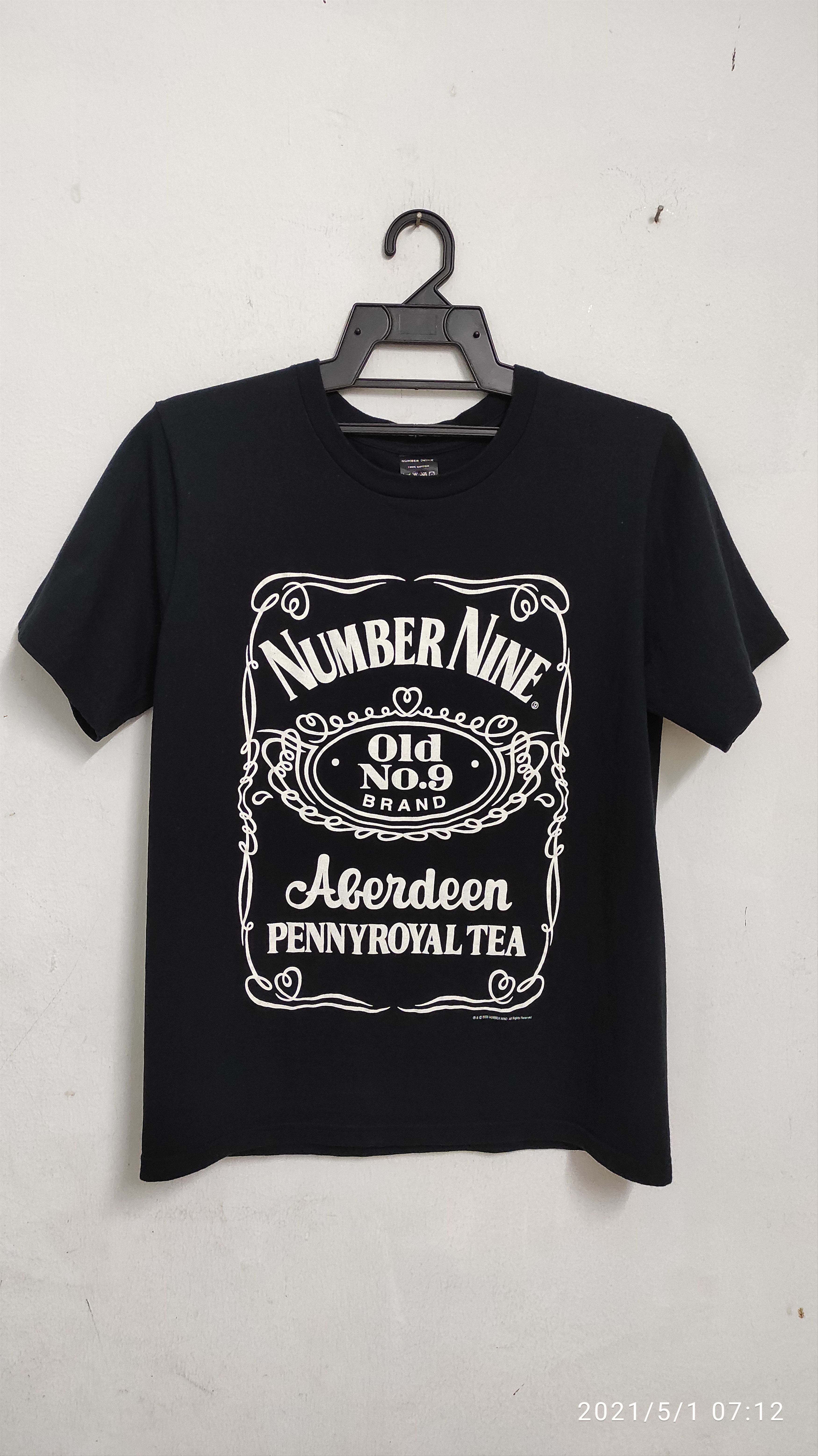image of Archival Clothing x Number N Ine Ss2003 Number Nine Pennyroyal Tea Aberdeen Kurt Cobain Tee in Blac