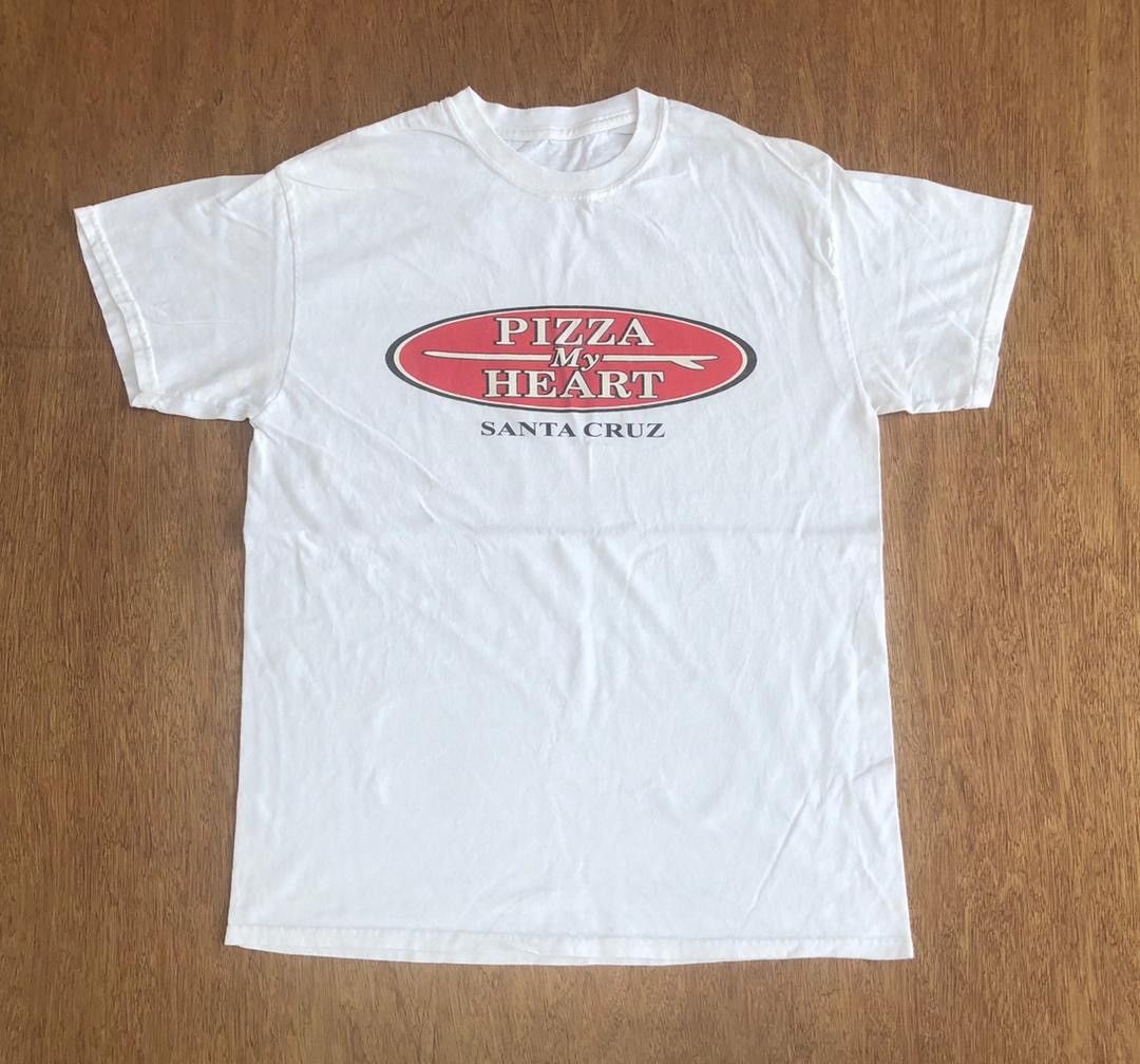 image of Tee D - 9 Santa Cruz Pizza My Heart in White, Men's (Size Medium)