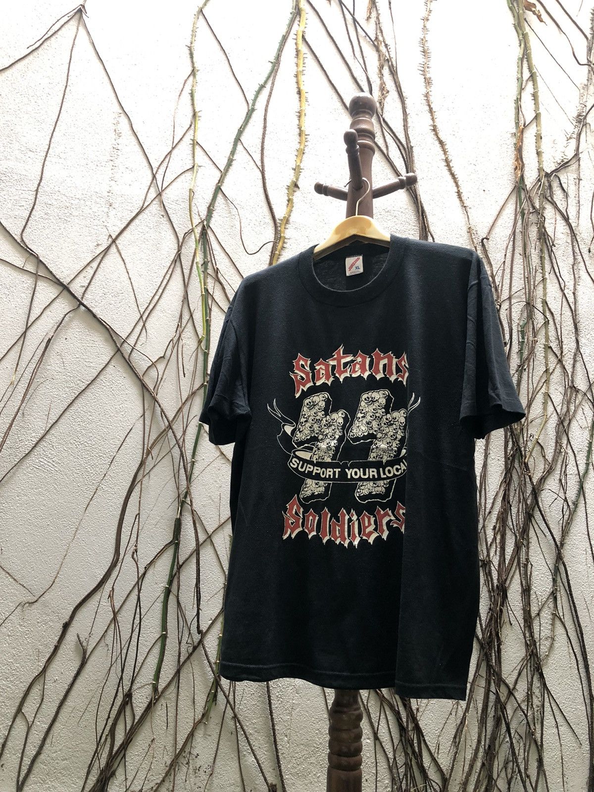 Image of Jerzees x Made In USA Vintage Satan Soldiers in Black, Men's (Size XL)