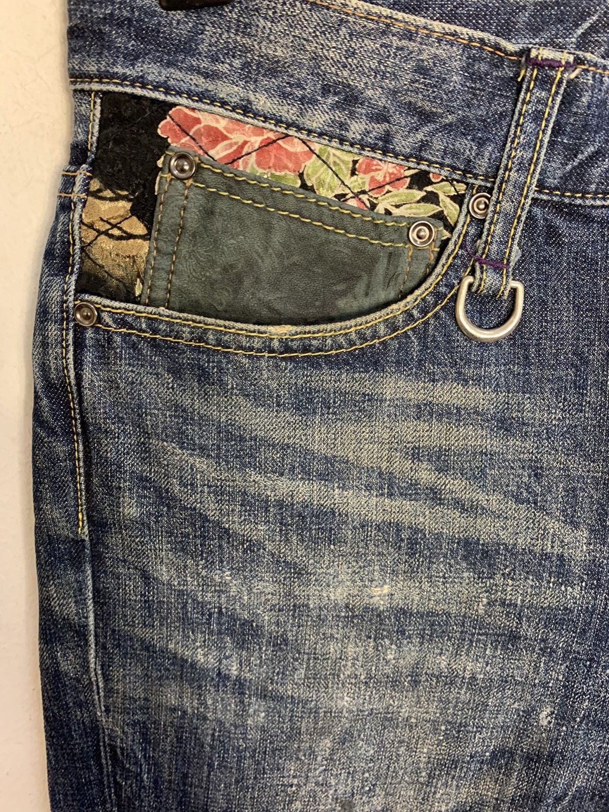 Takeo Kikuchi The Shop TK Mixpiece Japanese Art Leather Pocket Denim Jeans Size US 30 / EU 46 - 7 Thumbnail