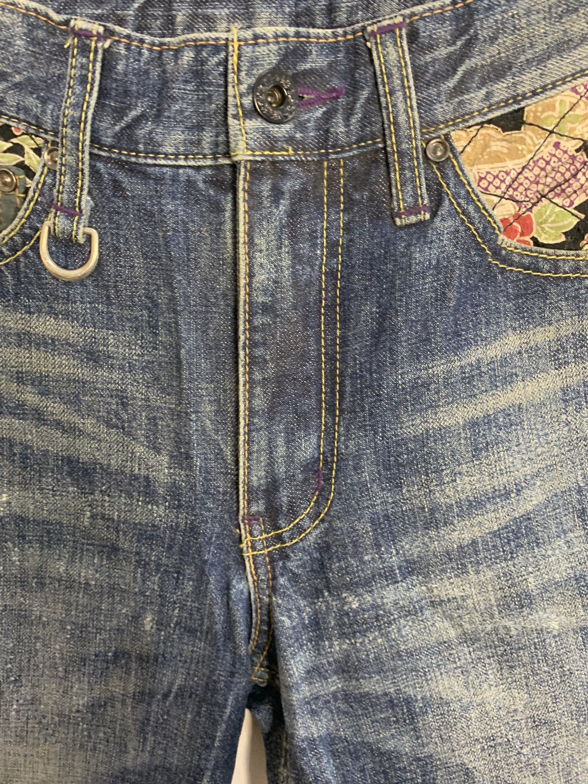 Takeo Kikuchi The Shop TK Mixpiece Japanese Art Leather Pocket Denim Jeans Size US 30 / EU 46 - 6 Thumbnail