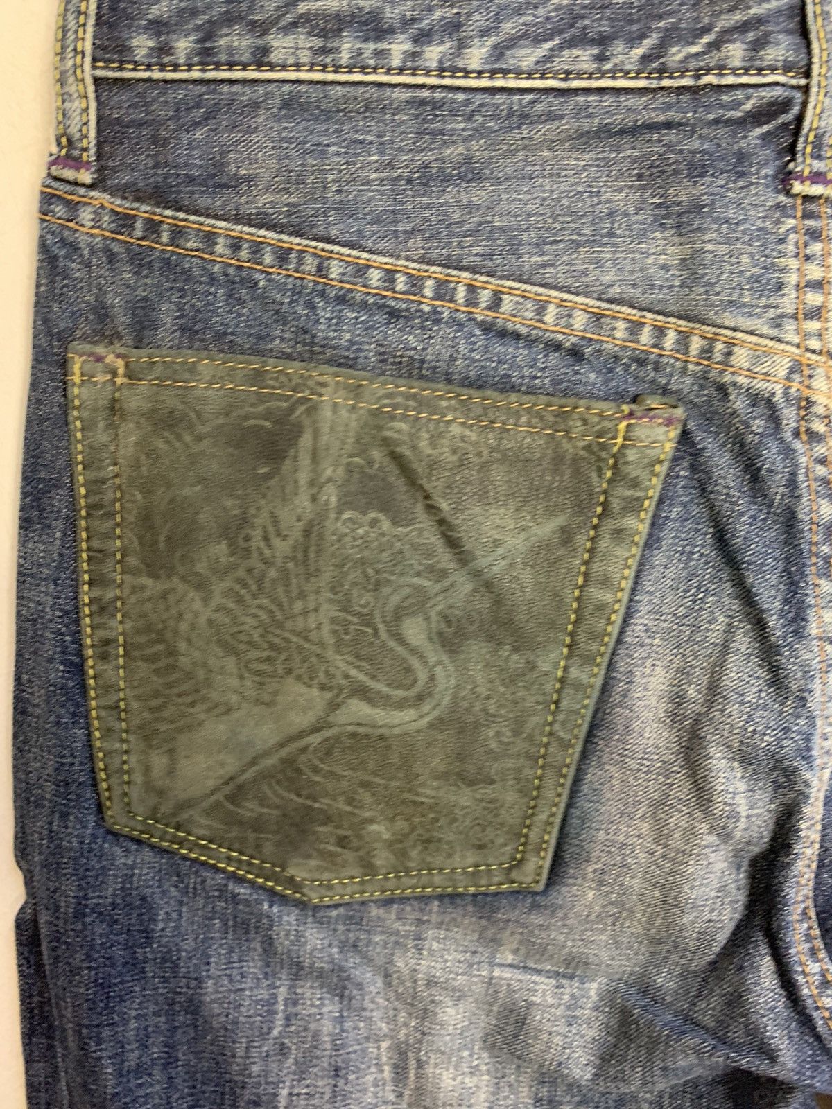 Takeo Kikuchi The Shop TK Mixpiece Japanese Art Leather Pocket Denim Jeans Size US 30 / EU 46 - 5 Thumbnail