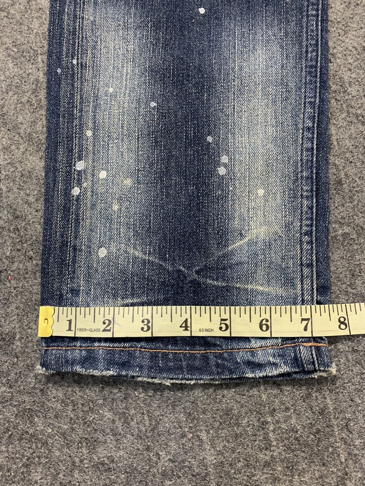 Karl Kani × Vintage 90s Karl Kani Gold Distressed Paint Spalsh Indigo Denim Size US 32 / EU 48 - 11 Thumbnail