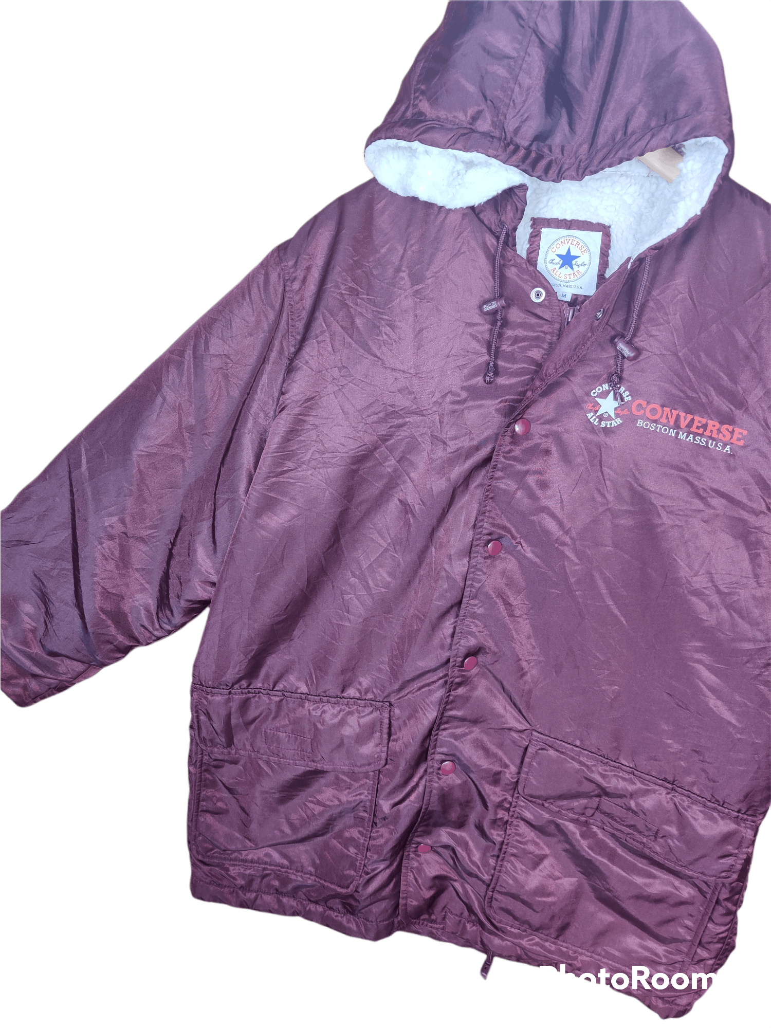 Converse × Vintage Converse Big Logo Sherpa Parkas Hoodie Jacket Size US M / EU 48-50 / 2 - 3 Thumbnail