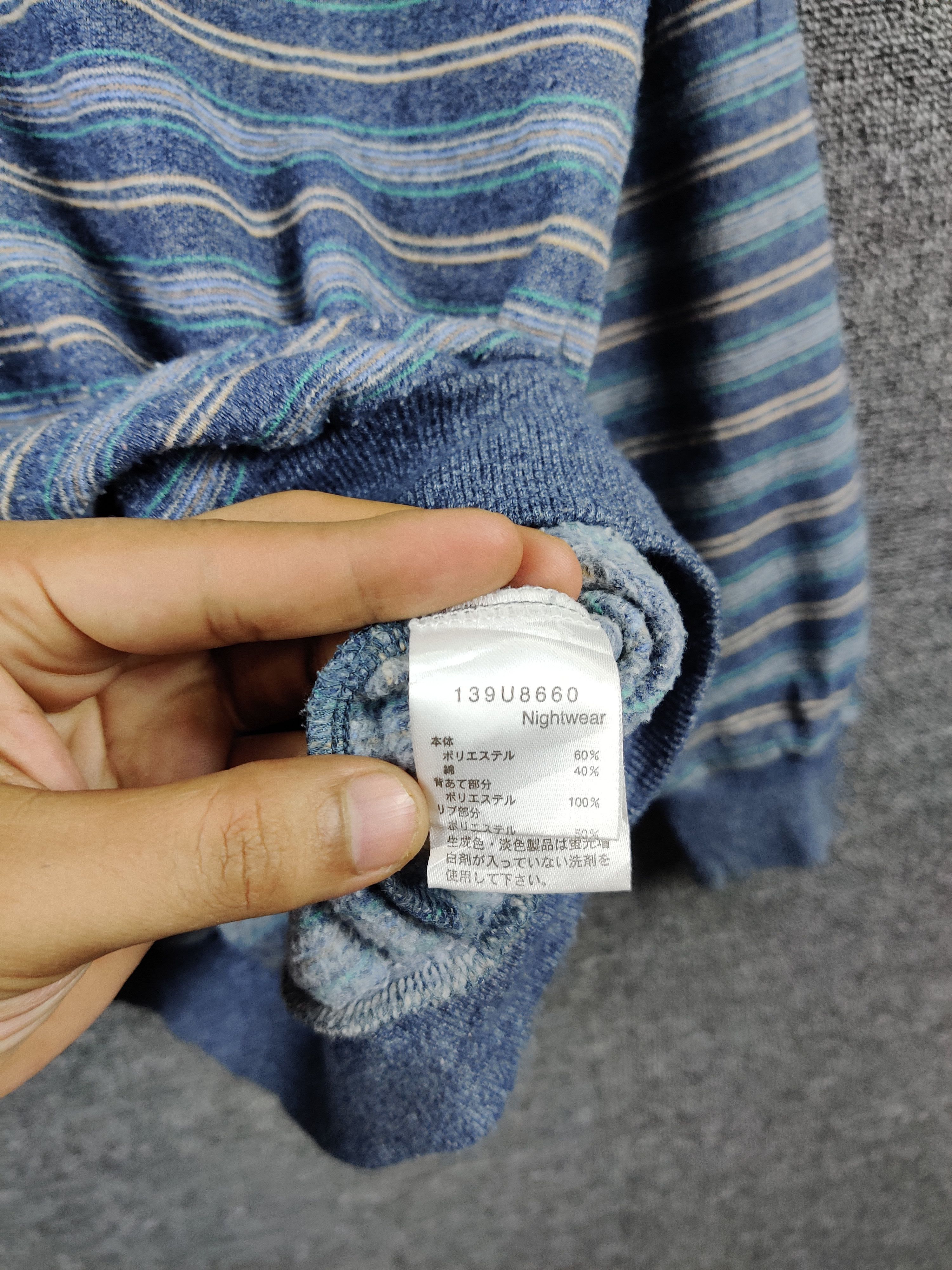 Golden Bear × Vintage Golden Bear Striped Single Pocket Crewneck Sweatshirt Size US L / EU 52-54 / 3 - 8 Thumbnail