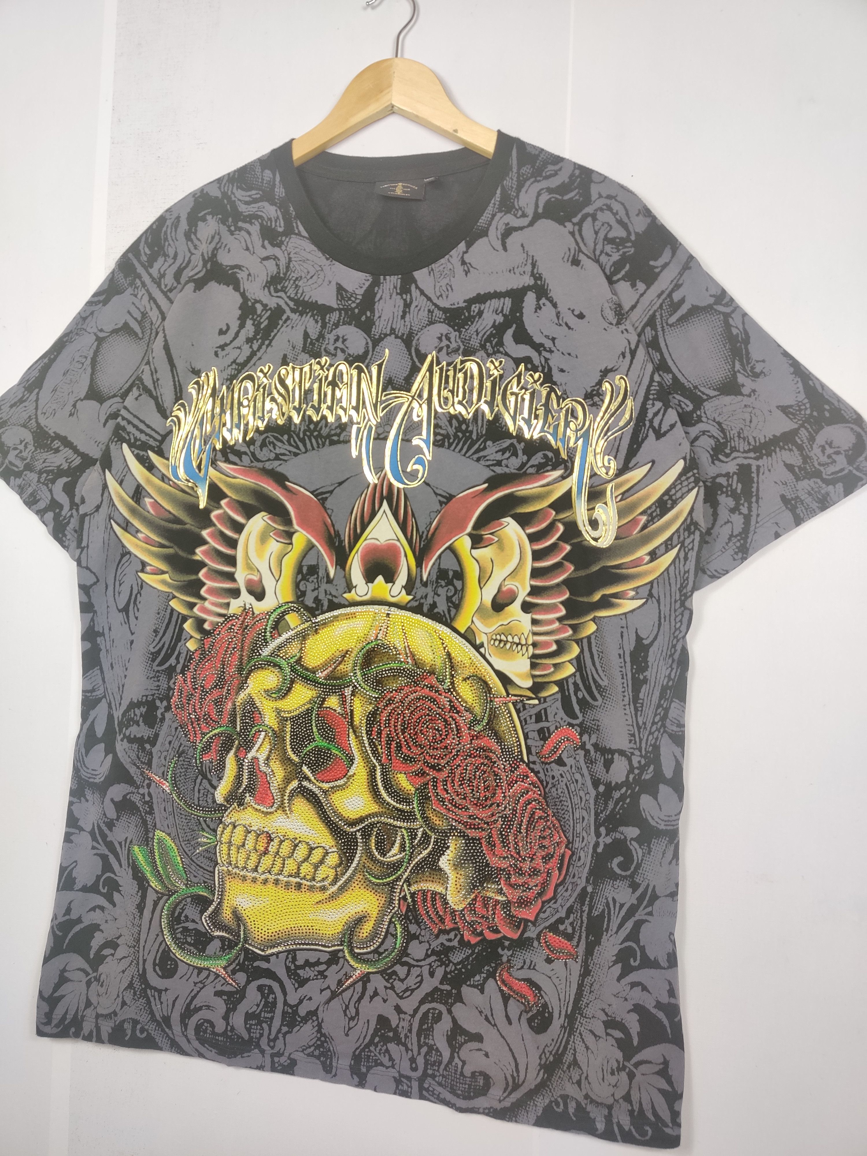 Christian Audigier Christian Audigier Ed Hardy Skull Tee Tshirt Size US XL / EU 56 / 4 - 2 Thumbnail