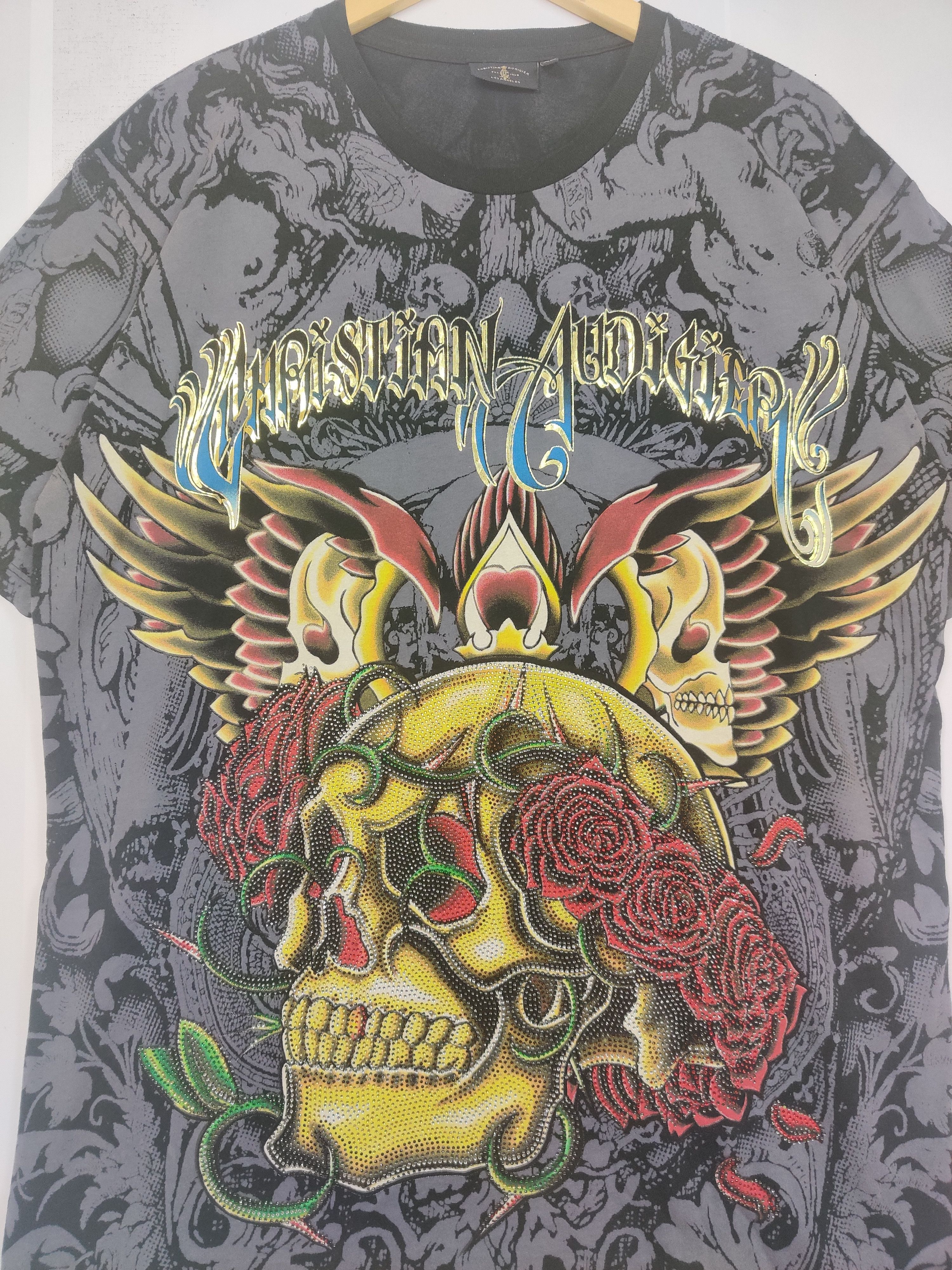 Christian Audigier Christian Audigier Ed Hardy Skull Tee Tshirt Size US XL / EU 56 / 4 - 3 Thumbnail