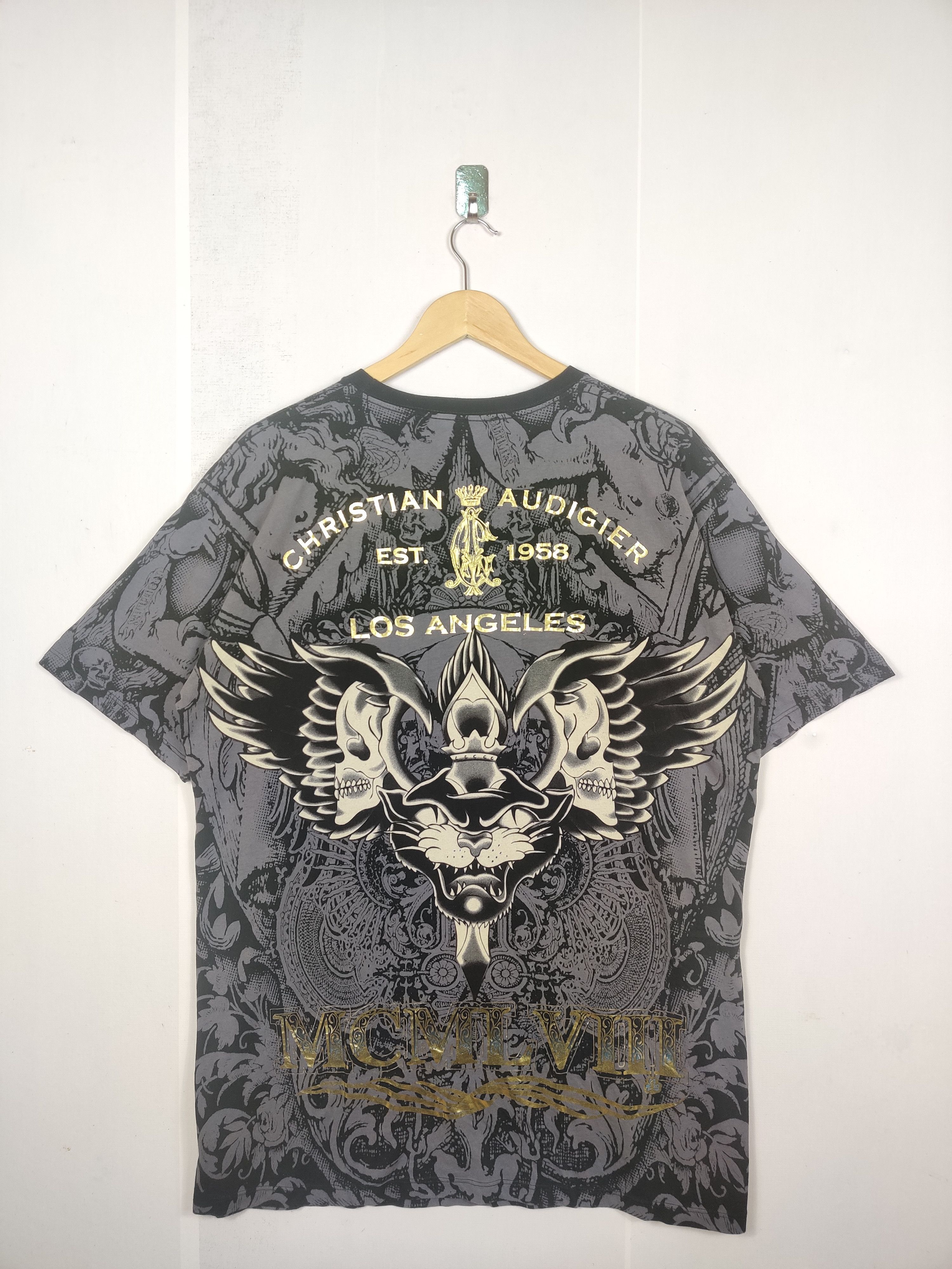 Christian Audigier Christian Audigier Ed Hardy Skull Tee Tshirt Size US XL / EU 56 / 4 - 9 Thumbnail