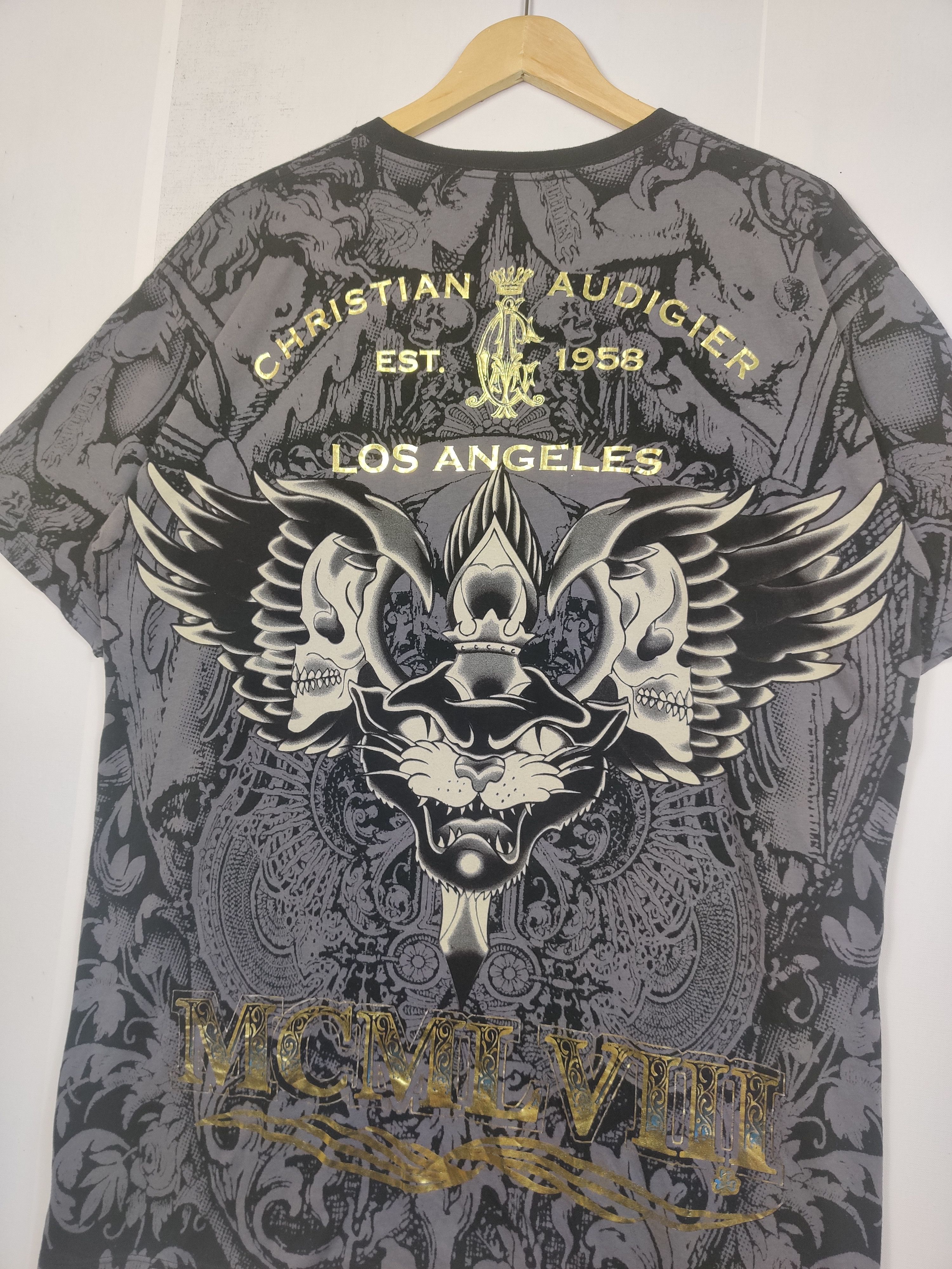 Christian Audigier Christian Audigier Ed Hardy Skull Tee Tshirt Size US XL / EU 56 / 4 - 8 Thumbnail