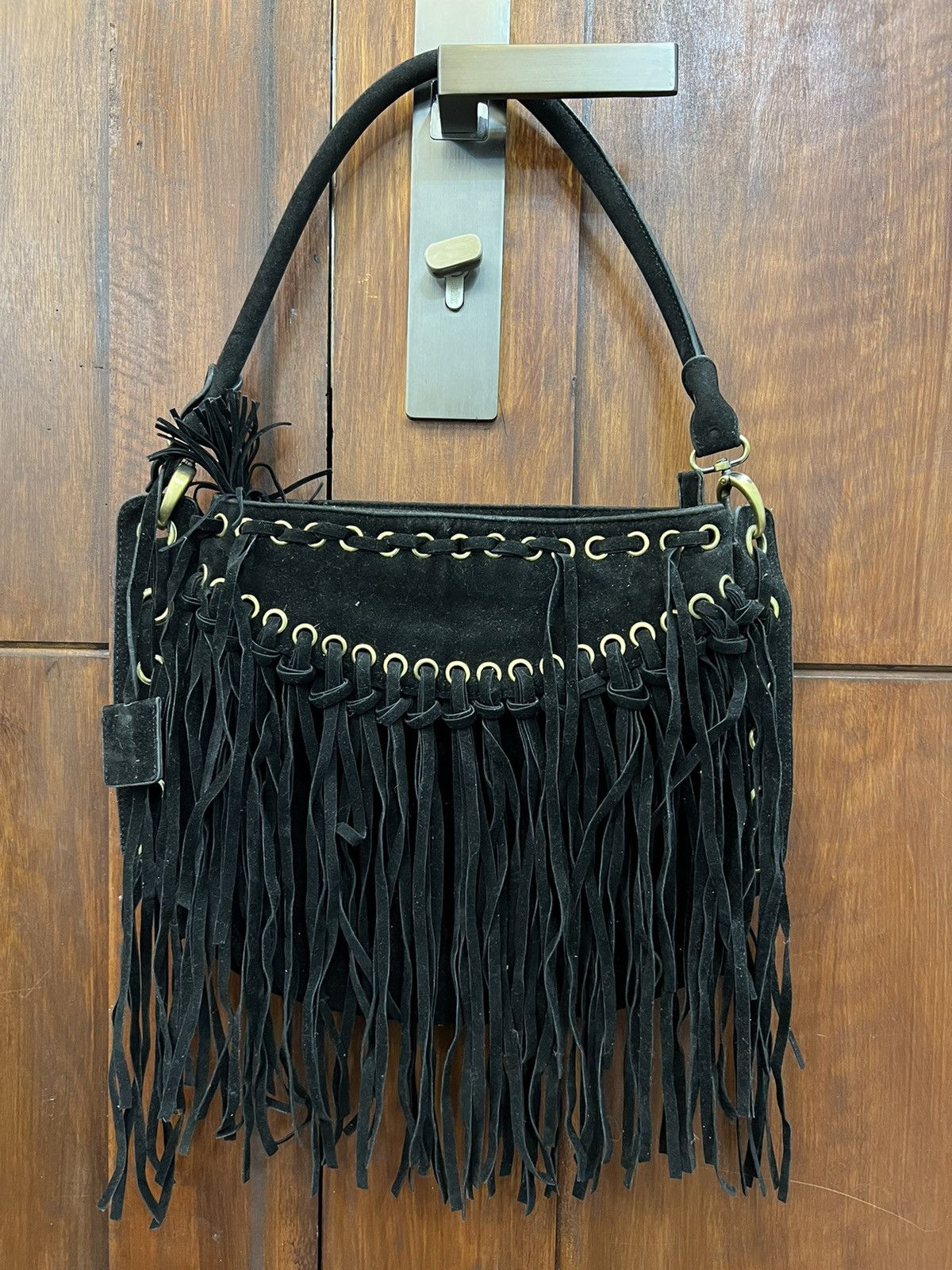 Pre-owned Bag X Leather Lip Service Shoulder Bag In Black