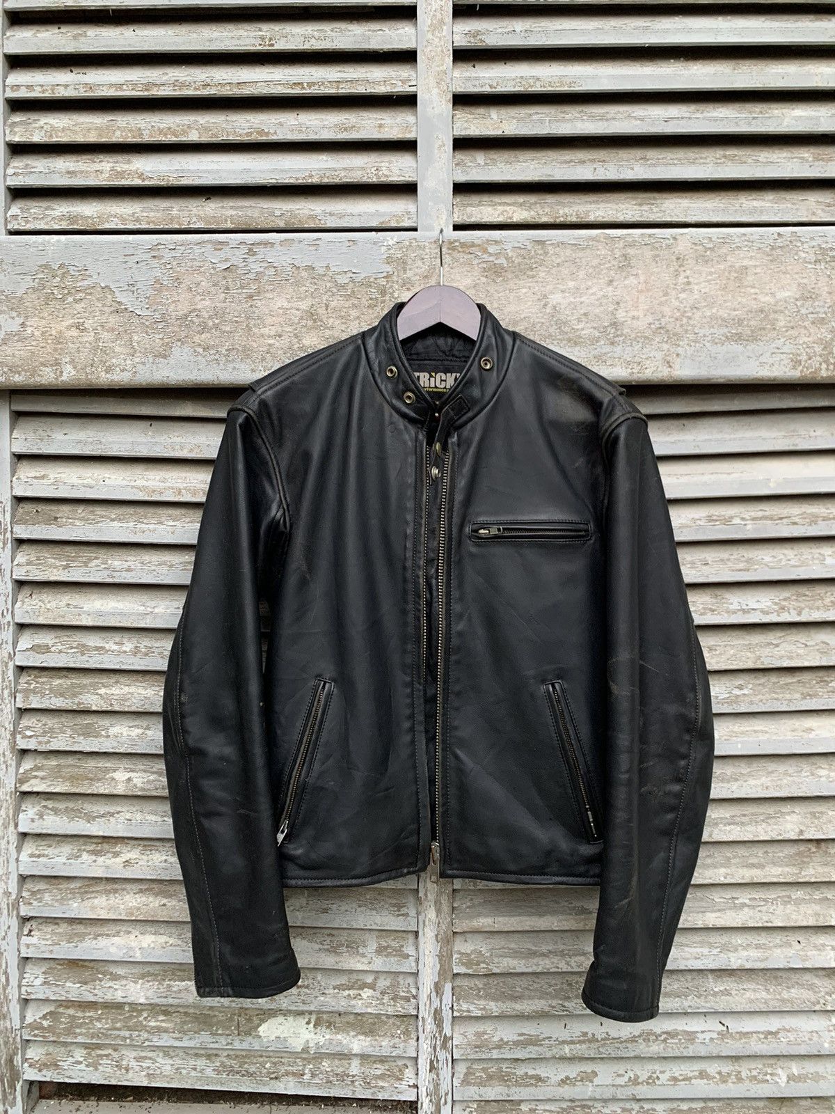 Vintage 🪖Vintage TRICKY DETROIT STYLE Leather Jacket Size US S / EU 44-46 / 1 - 2 Thumbnail