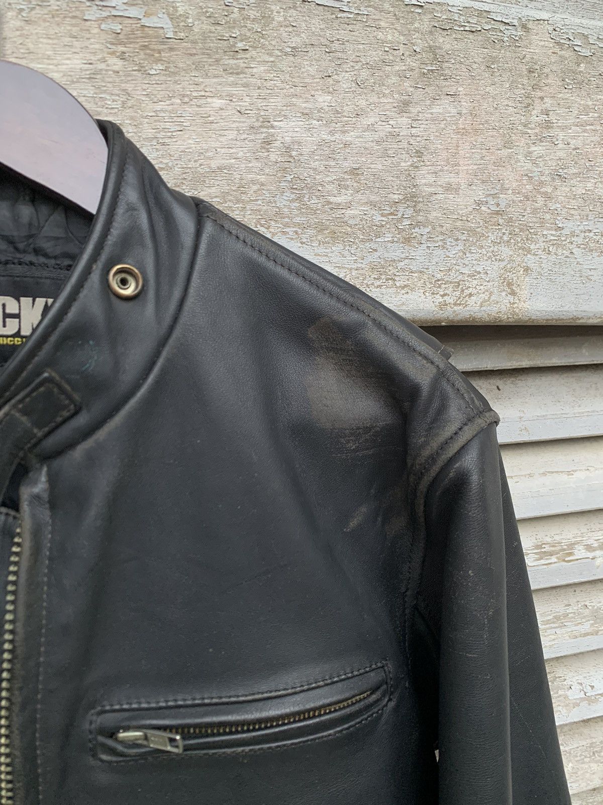 Vintage 🪖Vintage TRICKY DETROIT STYLE Leather Jacket Size US S / EU 44-46 / 1 - 11 Thumbnail