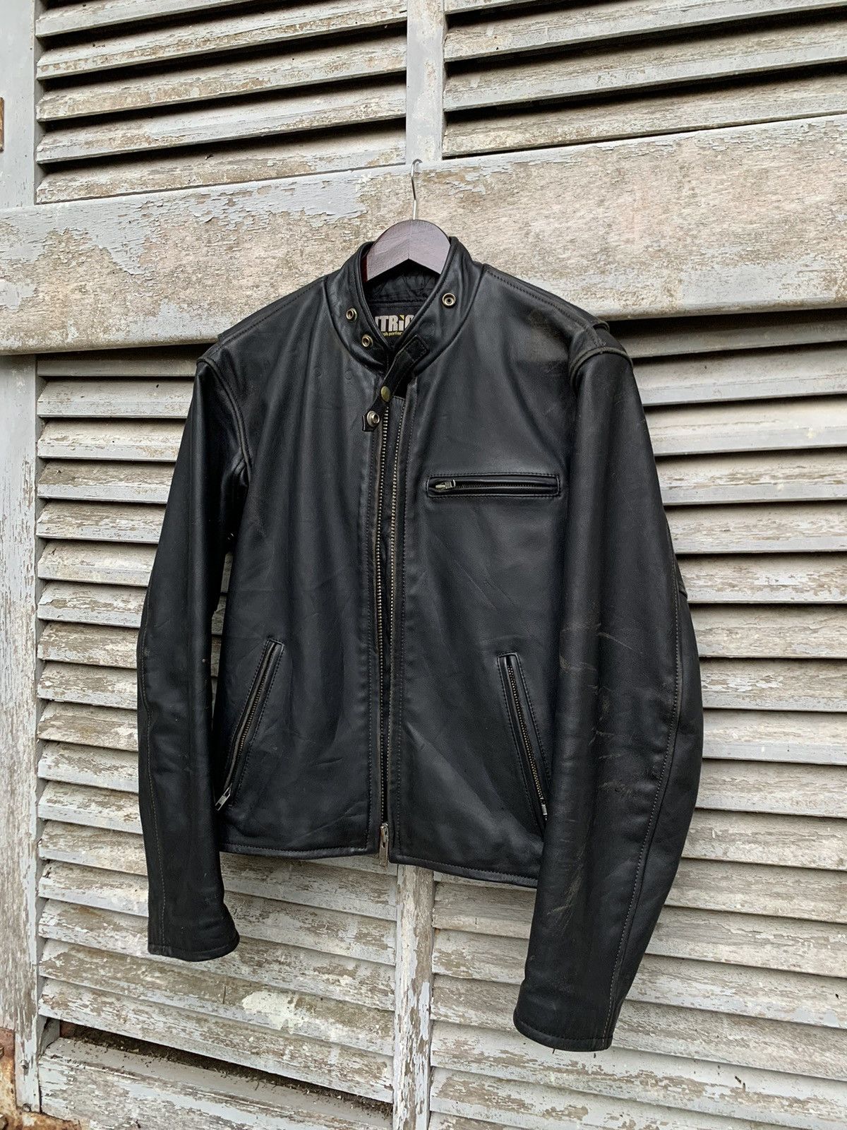 Vintage 🪖Vintage TRICKY DETROIT STYLE Leather Jacket Size US S / EU 44-46 / 1 - 1 Thumbnail