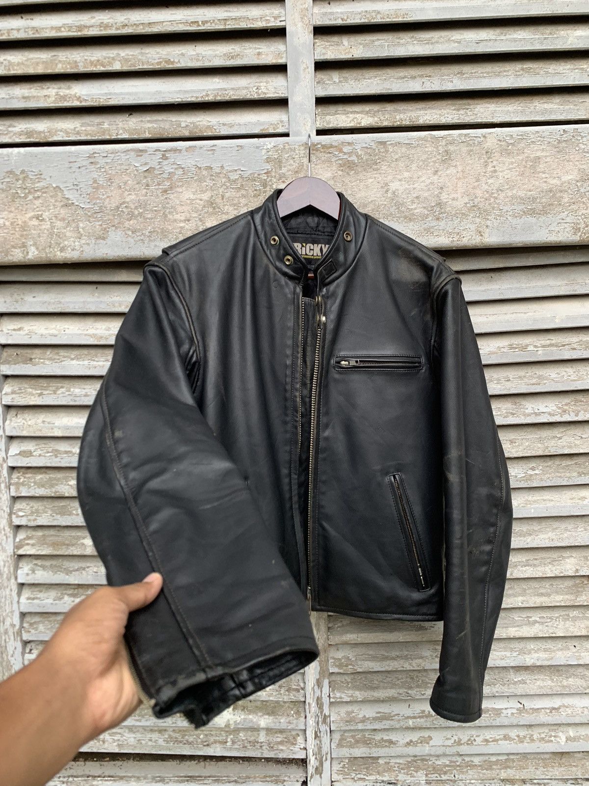 Vintage 🪖Vintage TRICKY DETROIT STYLE Leather Jacket Size US S / EU 44-46 / 1 - 3 Thumbnail
