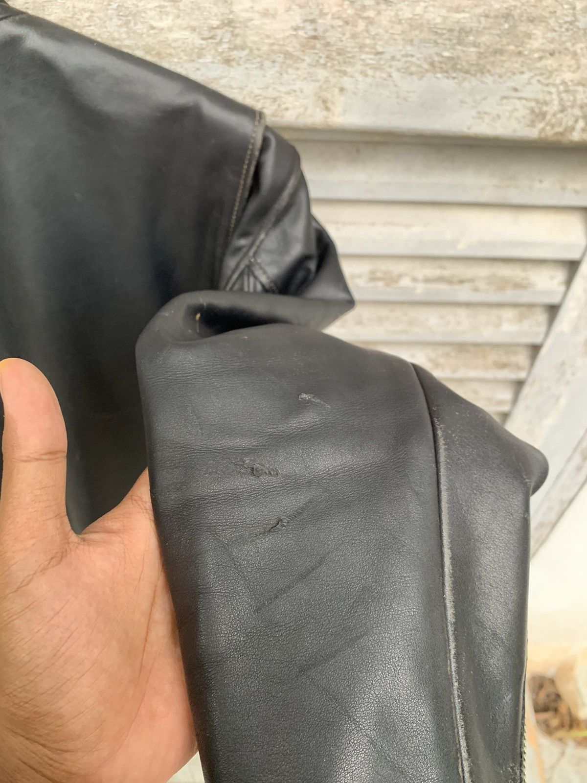 Vintage 🪖Vintage TRICKY DETROIT STYLE Leather Jacket Size US S / EU 44-46 / 1 - 13 Thumbnail
