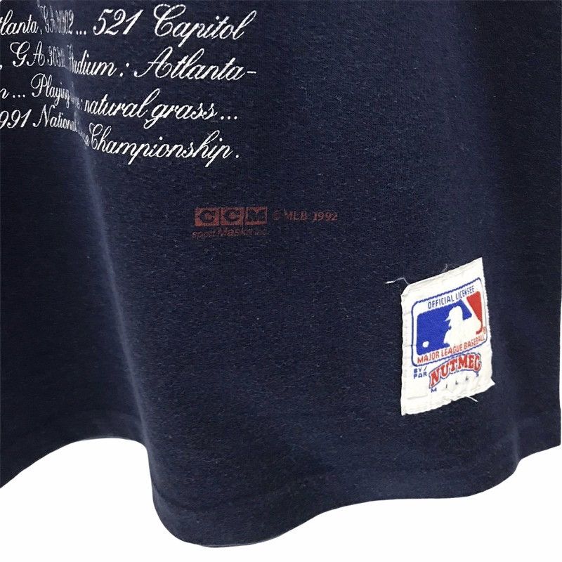 MLB × Nutmeg × Vintage Rare Vintage 1992 MLB Atlanta Spellout Embroidery Tee Size US M / EU 48-50 / 2 - 3 Thumbnail