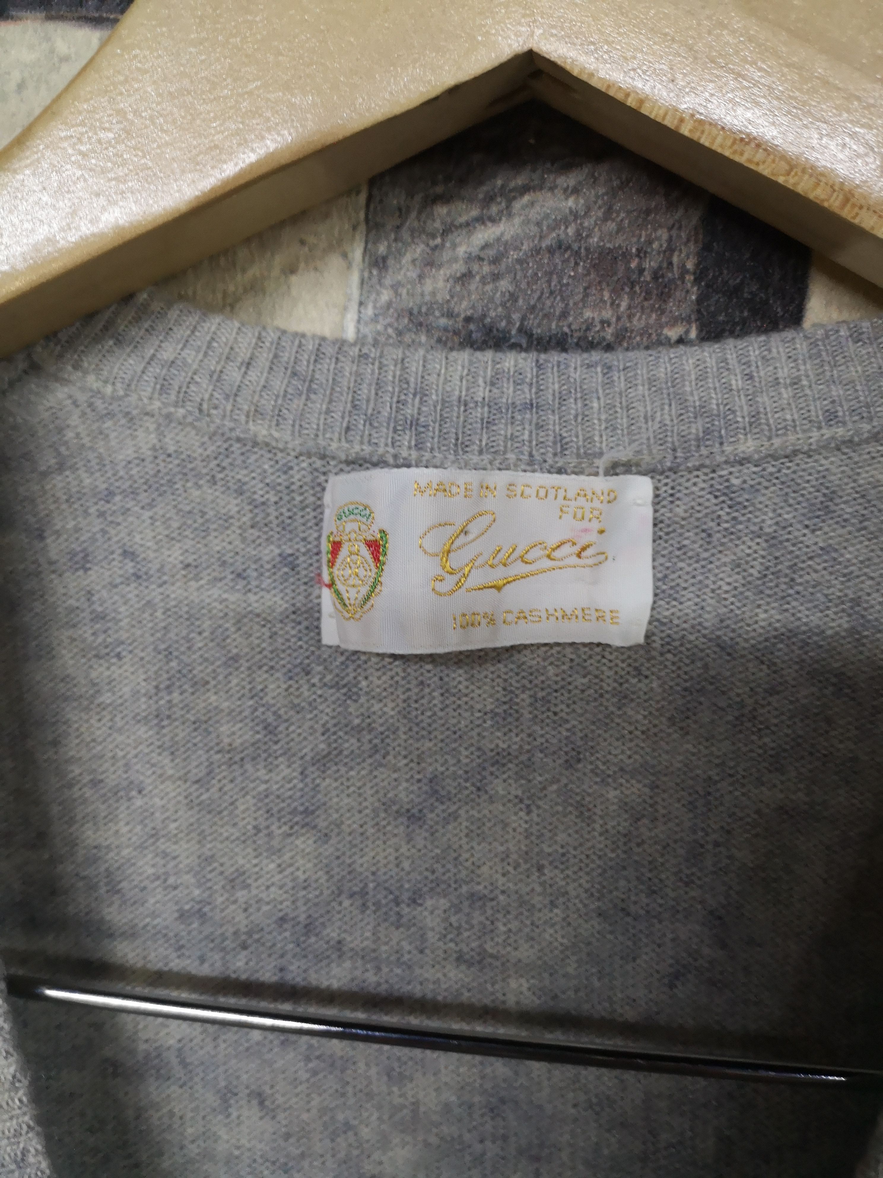 Gucci Vintage 70s Gucci Hand Intarsia Cashmere Jumper Size US L / EU 52-54 / 3 - 4 Thumbnail