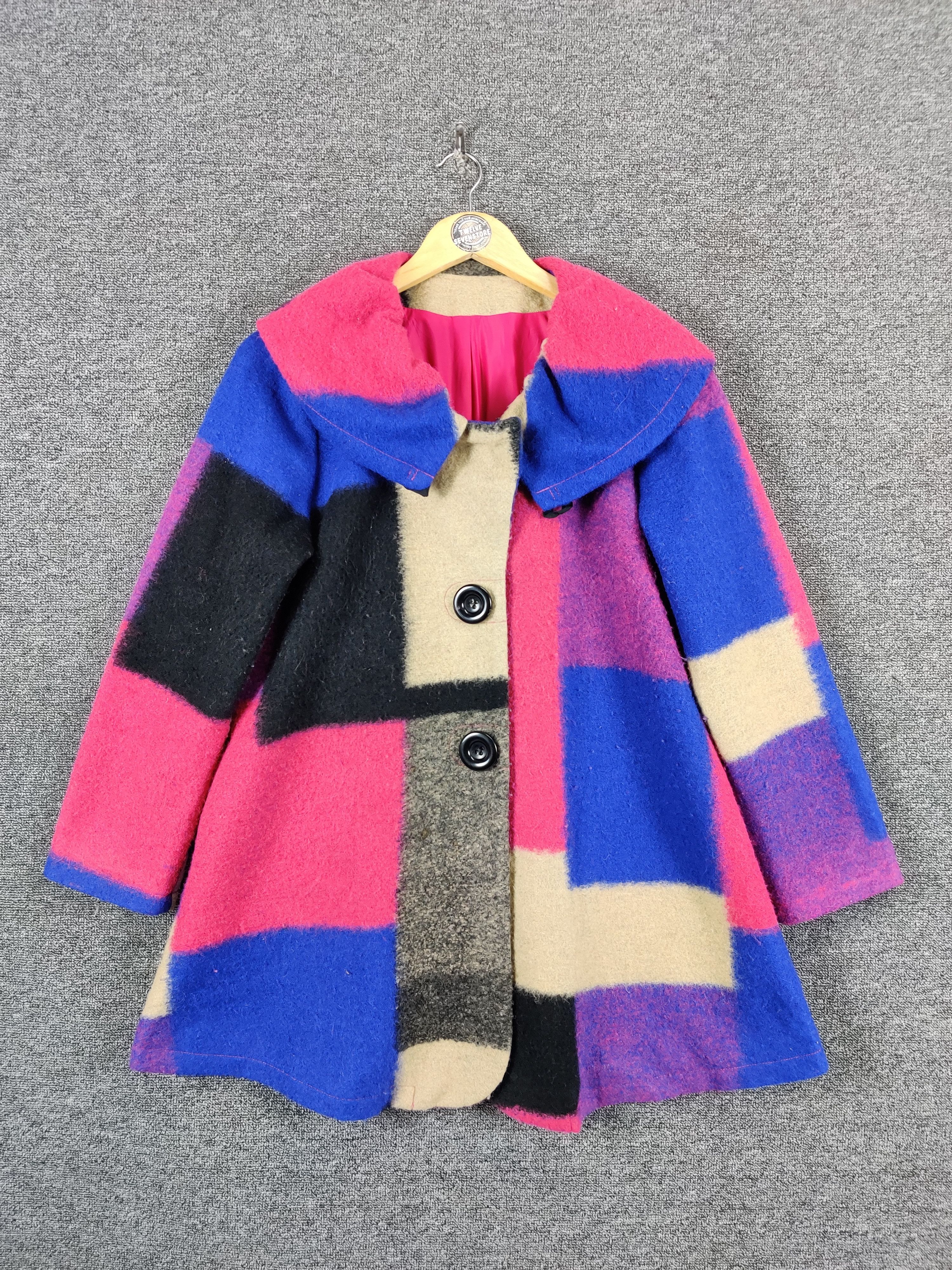 Japanese Brand Vintage Via Faburrica Wool Plaid Coat Nice Design Size US M / EU 48-50 / 2 - 1 Thumbnail