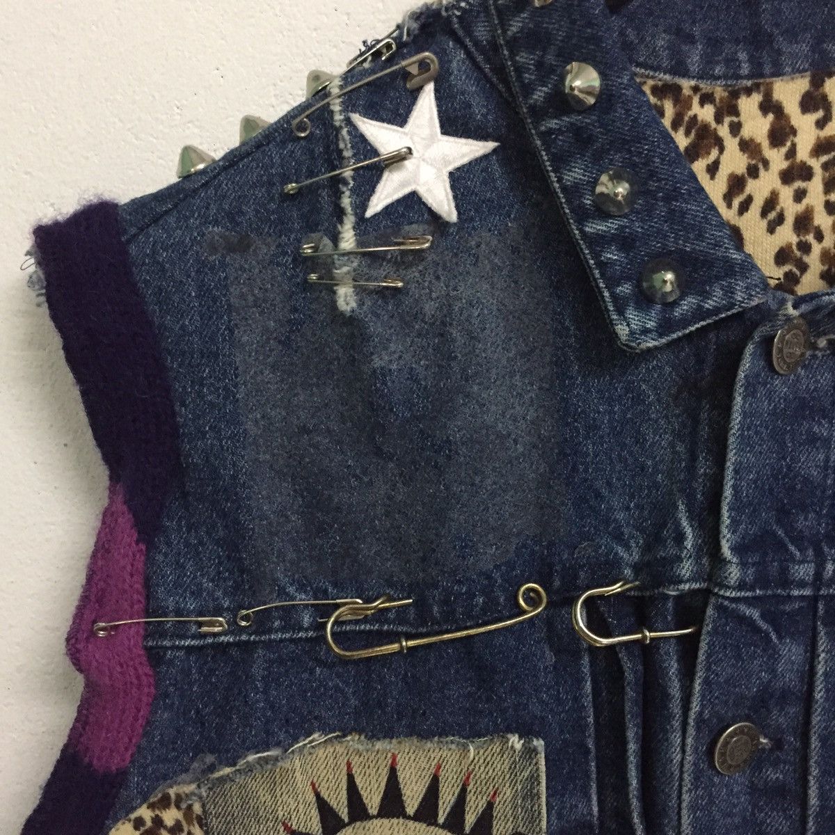 Denime Glued Patchy Custom Made Punk Vest Like Greg Lauren Design Size US M / EU 48-50 / 2 - 9 Thumbnail