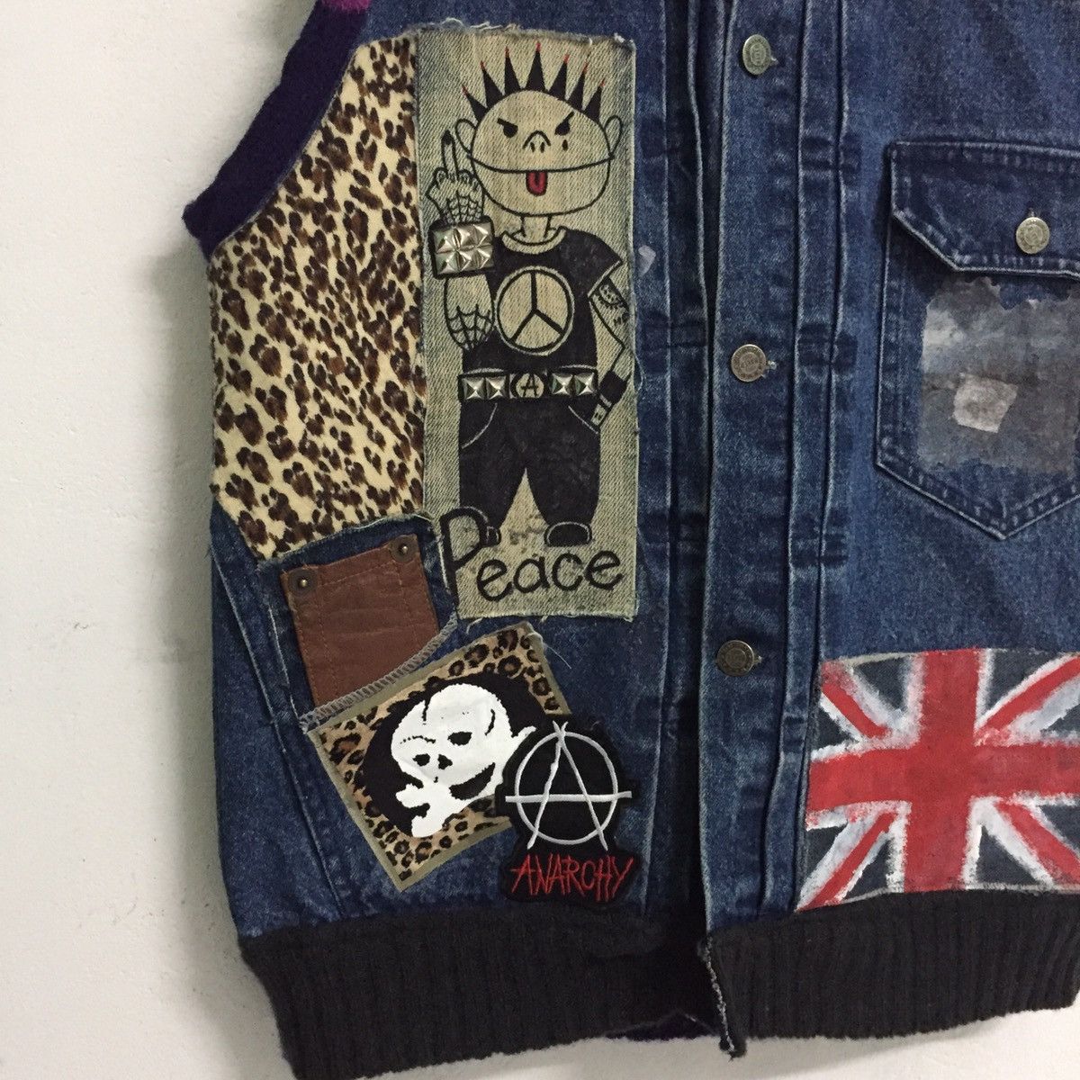 Denime Glued Patchy Custom Made Punk Vest Like Greg Lauren Design Size US M / EU 48-50 / 2 - 6 Thumbnail